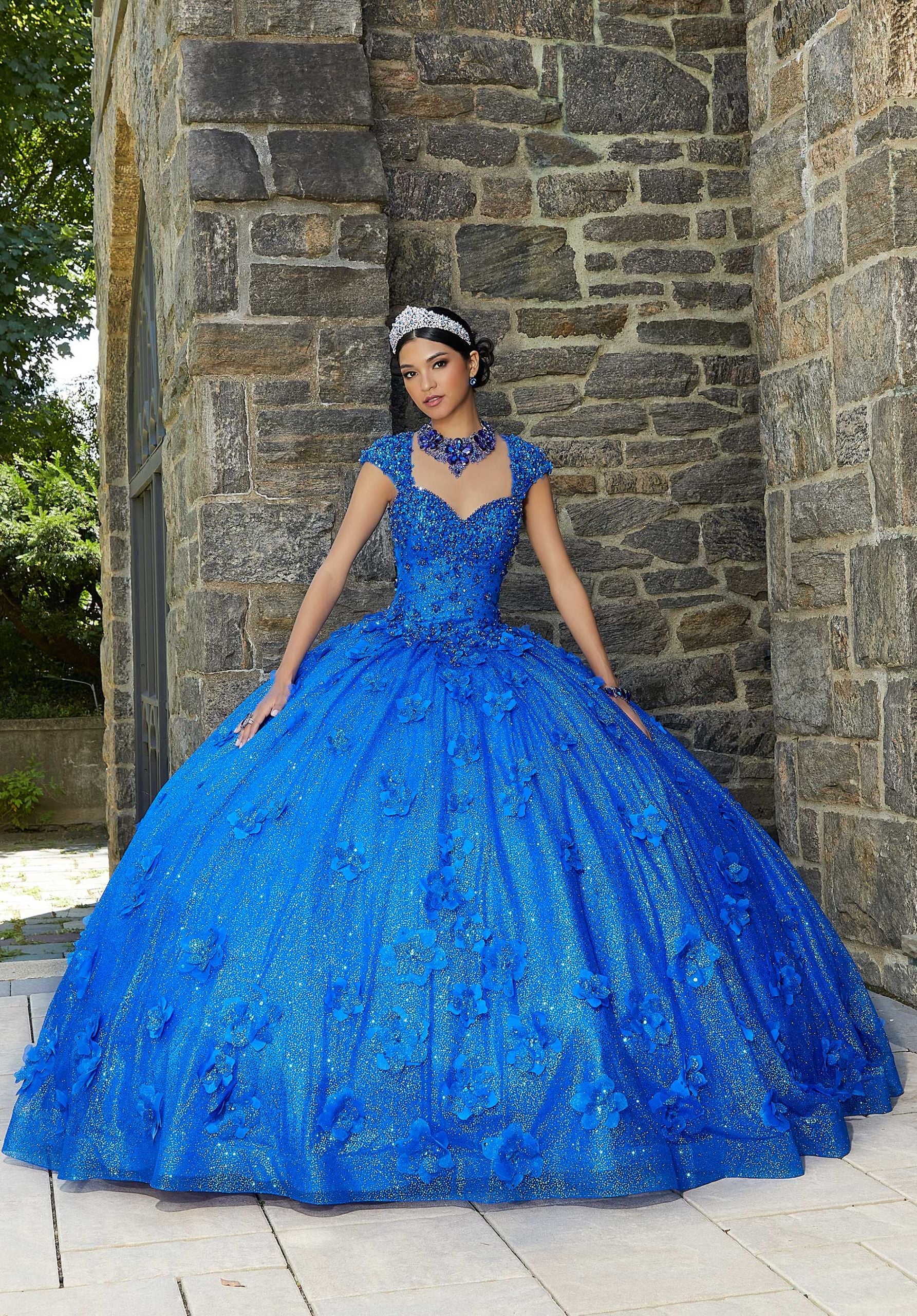 Allover Glitter Tulle Quinceañera Dress - Image 3