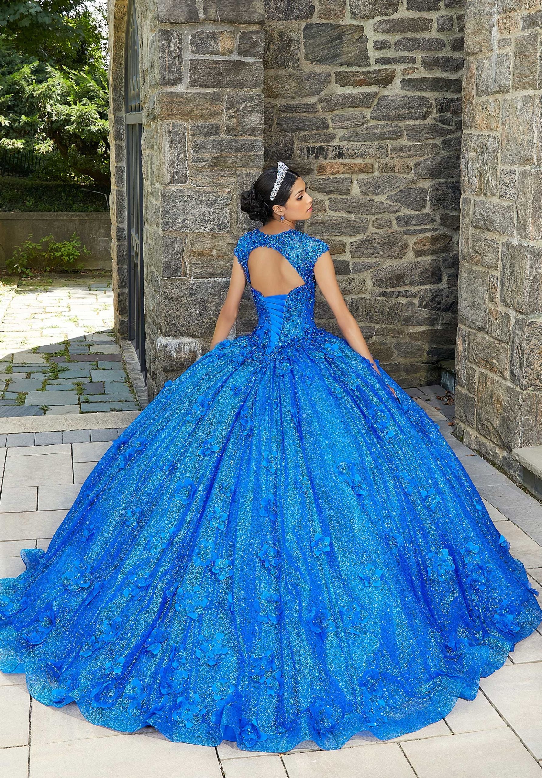 Allover Glitter Tulle Quinceañera Dress - Image 5