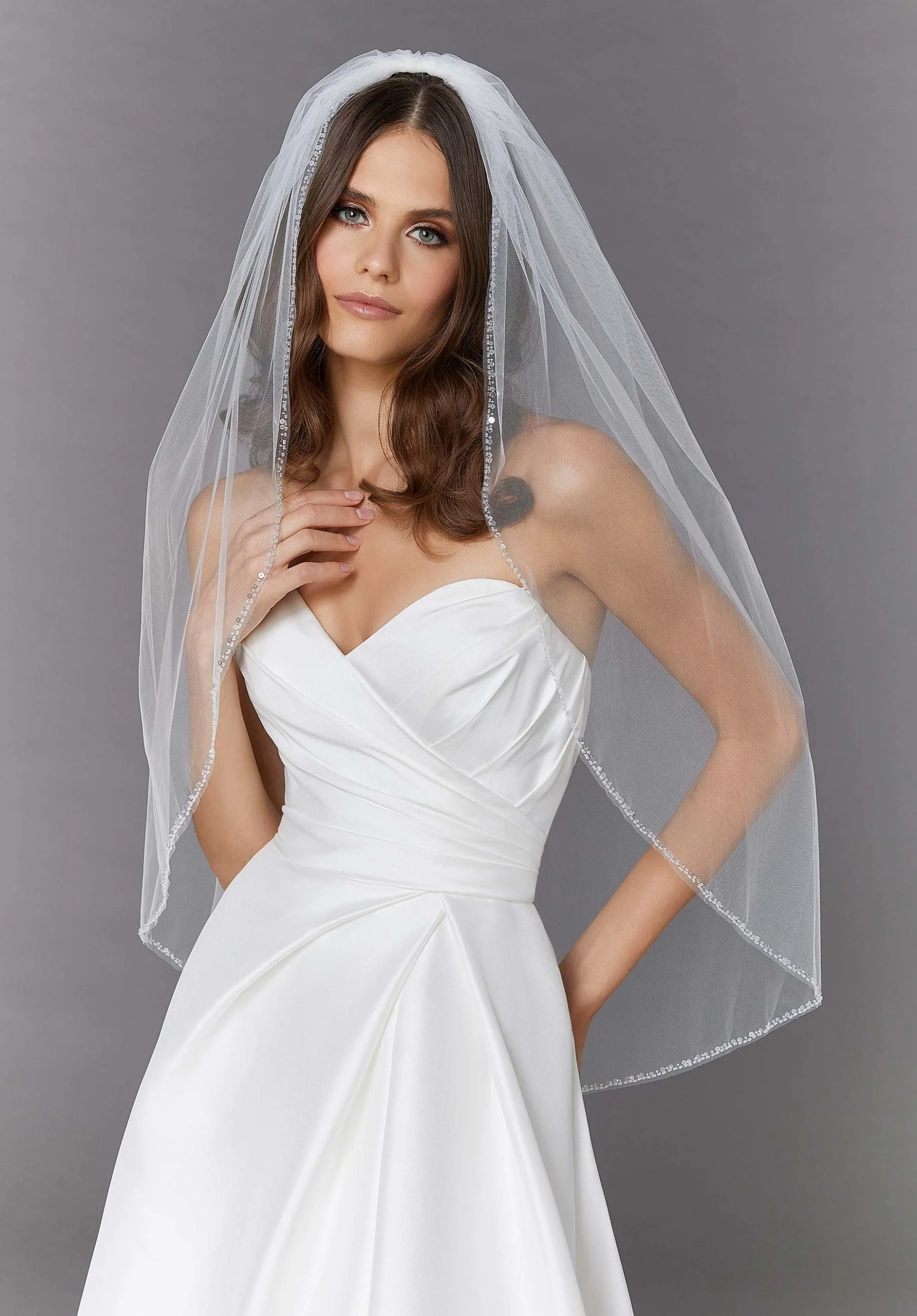 Beaded Fingertip Veil
