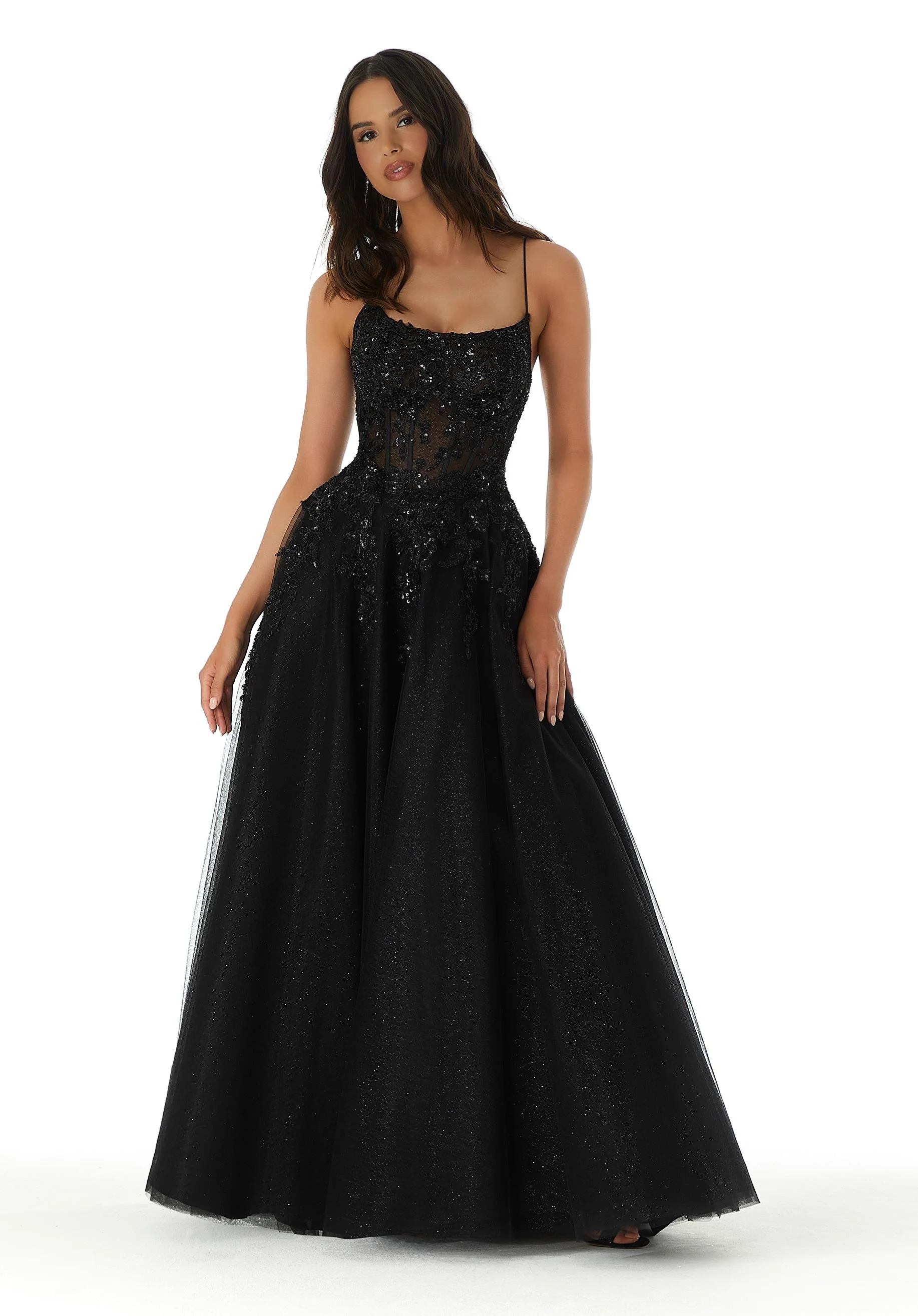 Beaded Lace Scoop Neck A-Line Party Dress - Image 2