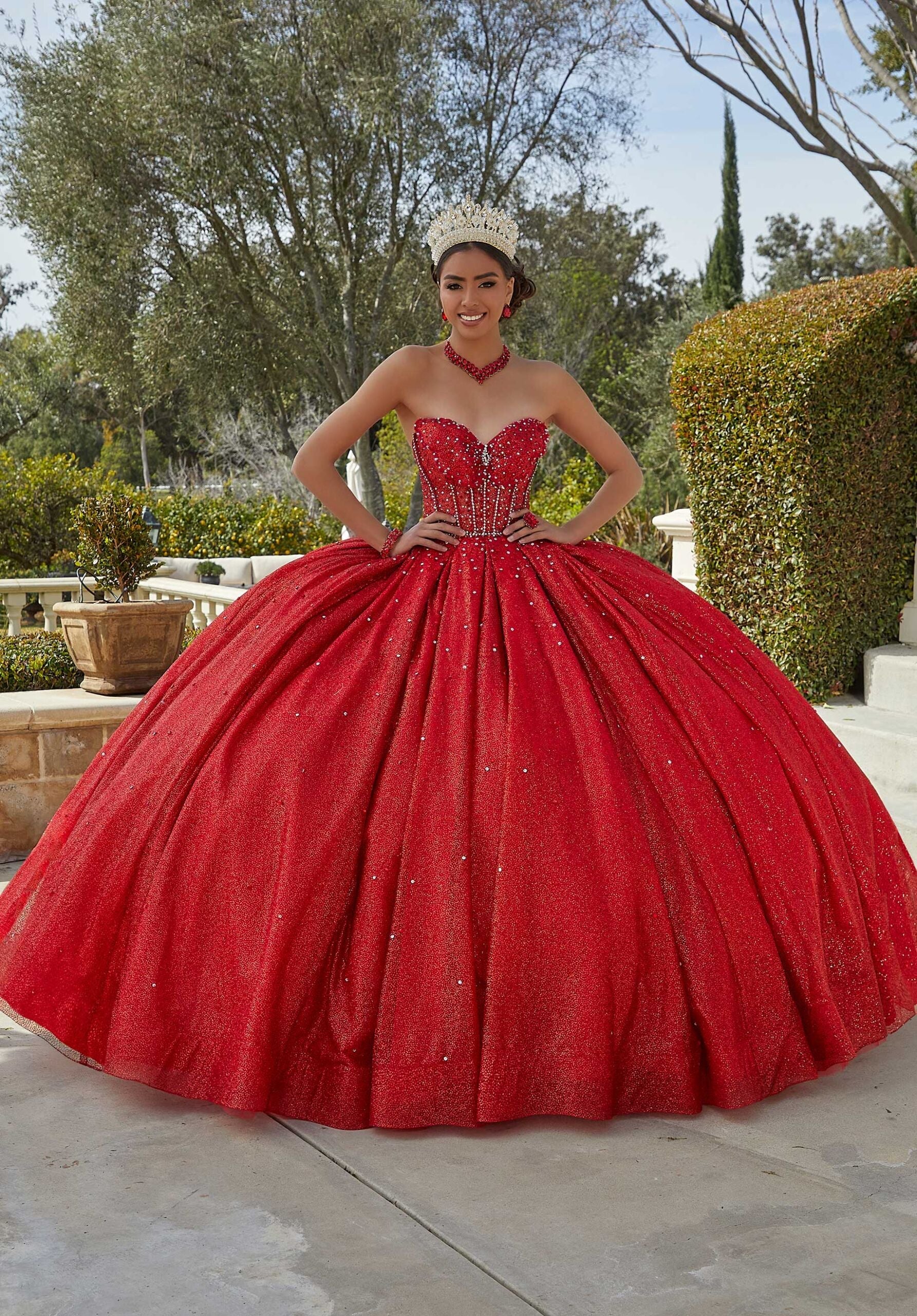 Butterfly Quinceañera Dress with Rhinestones and Crystal Beading - Image 4