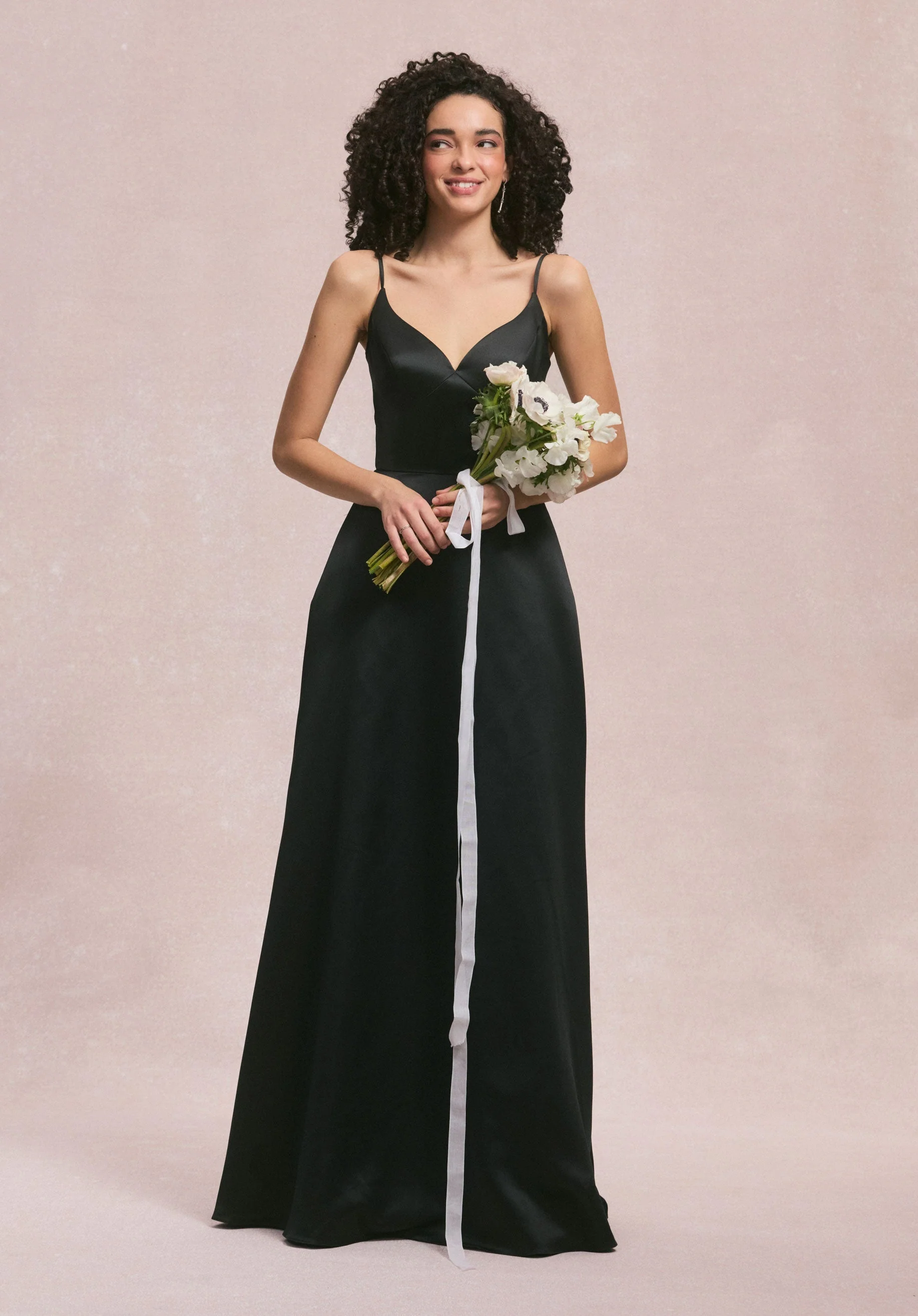 Cat Eye Satin Bridesmaid Dress with Keyhole Back - Image 3