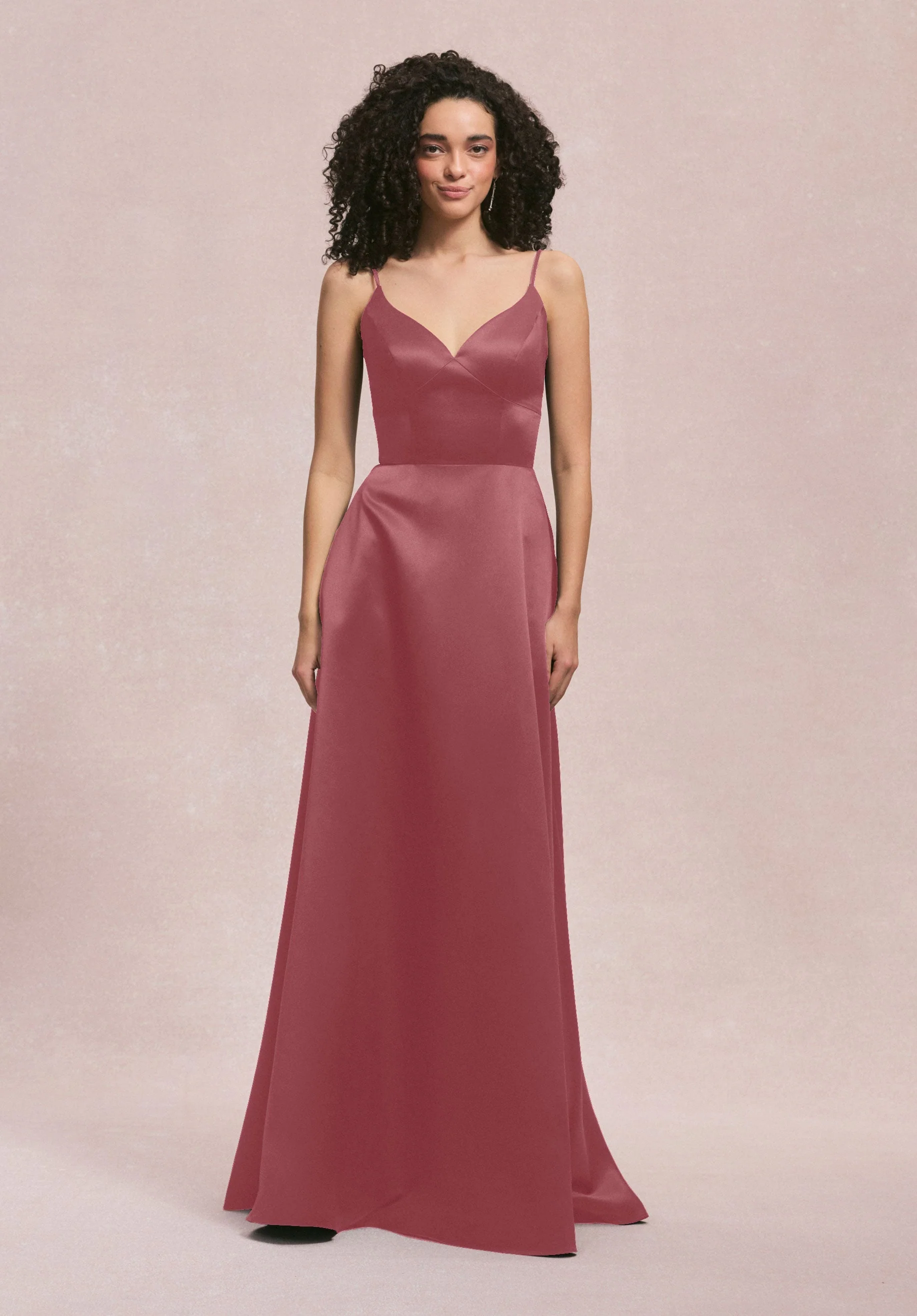 Cat Eye Satin Bridesmaid Dress with Keyhole Back - Image 42