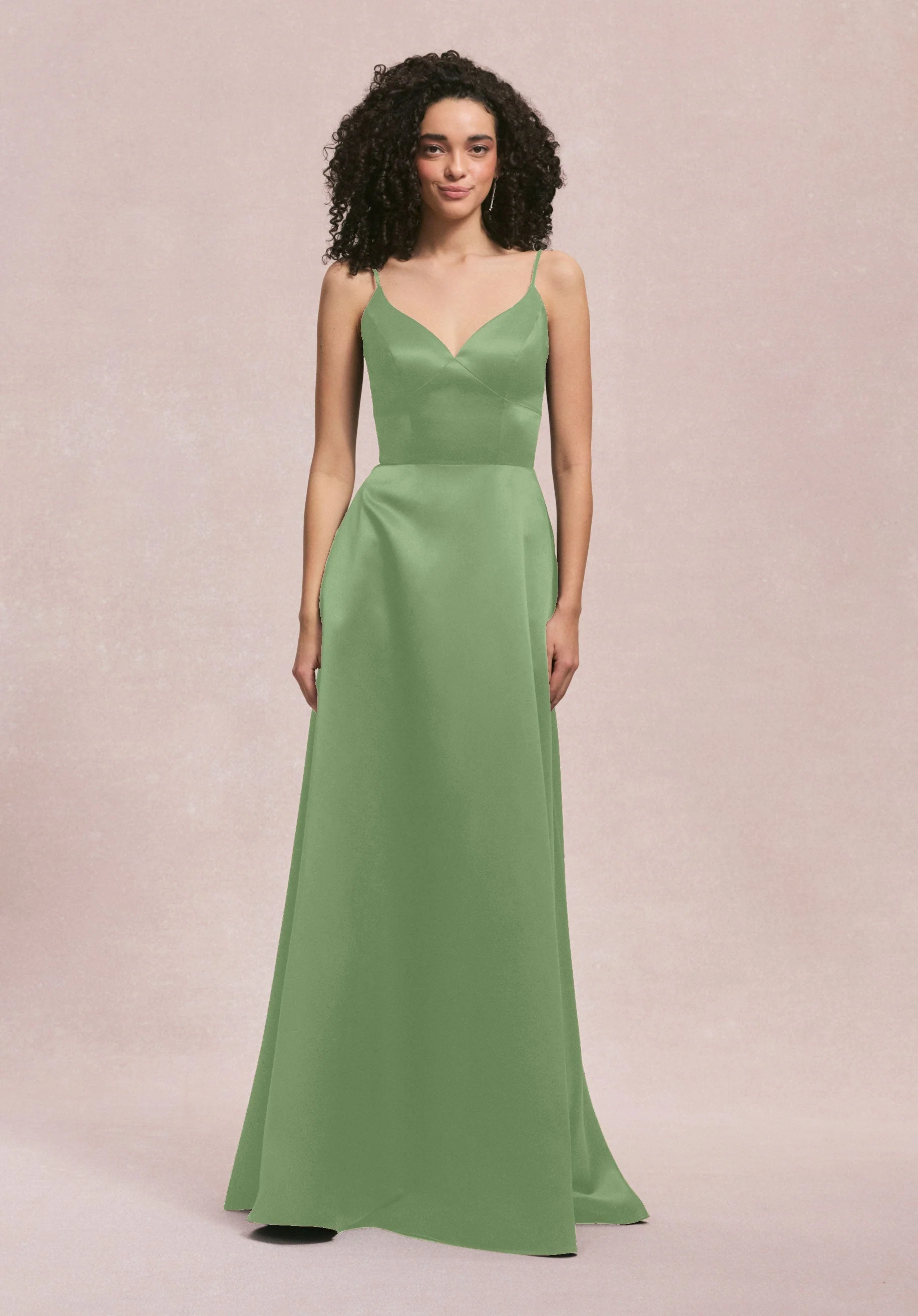 Cat Eye Satin Bridesmaid Dress with Keyhole Back - Image 44
