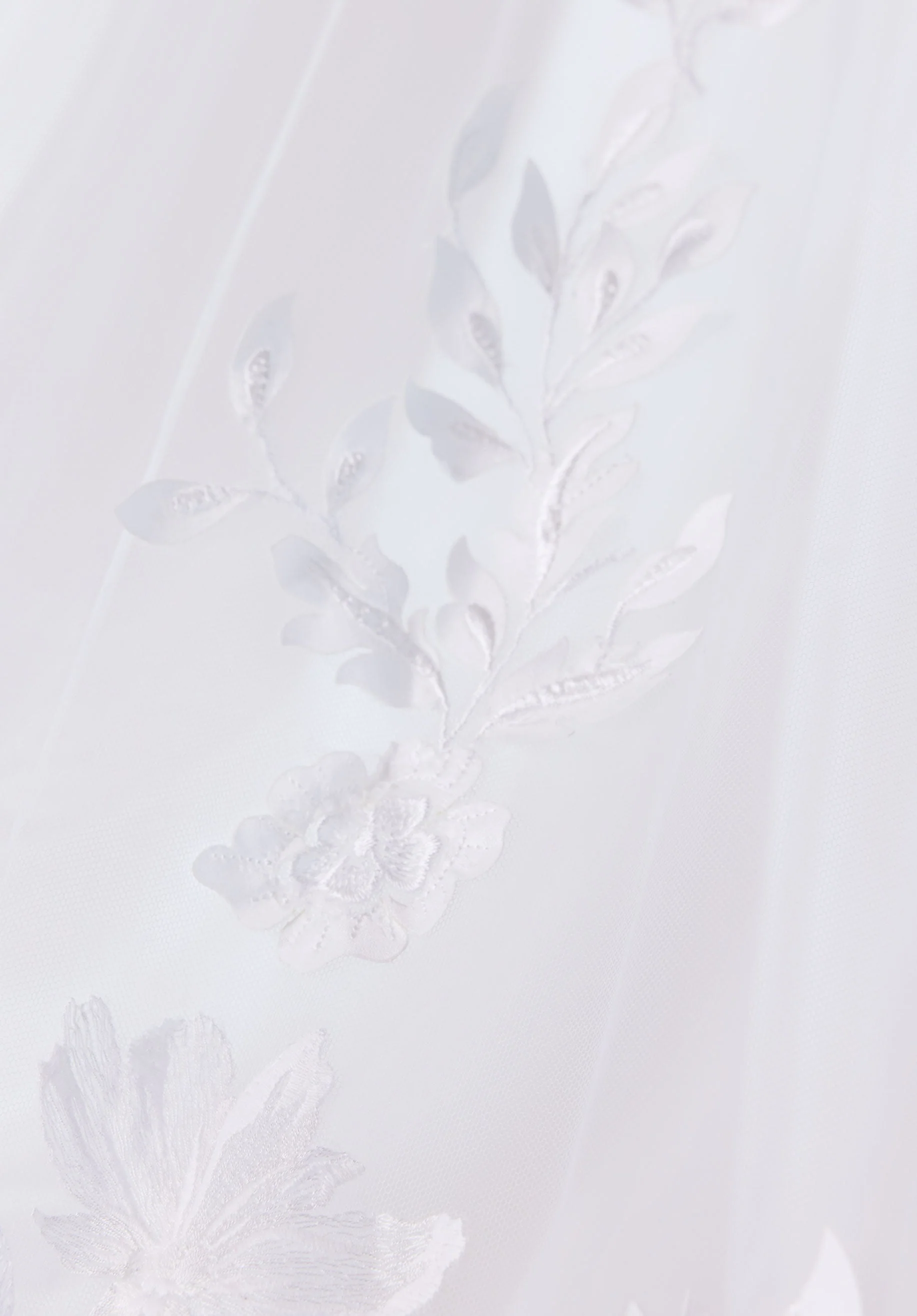 Cathedral Length Three Dimensional Floral Tulle Veil - Image 10