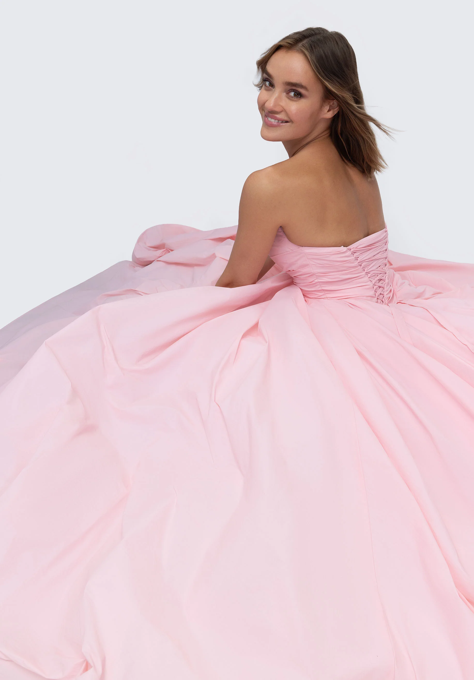 Chantilly Lace Peek-A-Boo Basque Waist Taffeta Party Dress - Image 6
