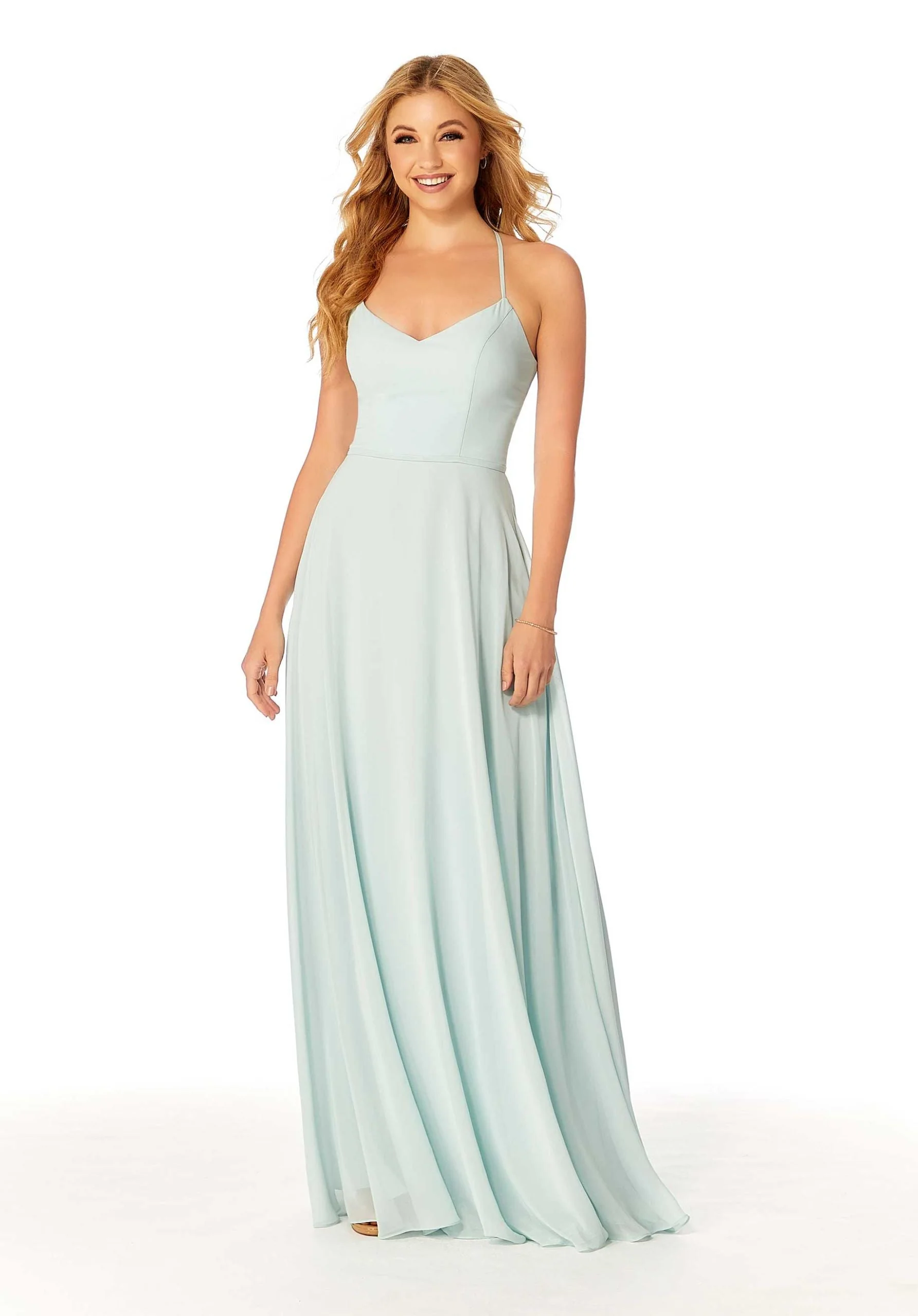 Chiffon Bridesmaid Dress with Halter Back