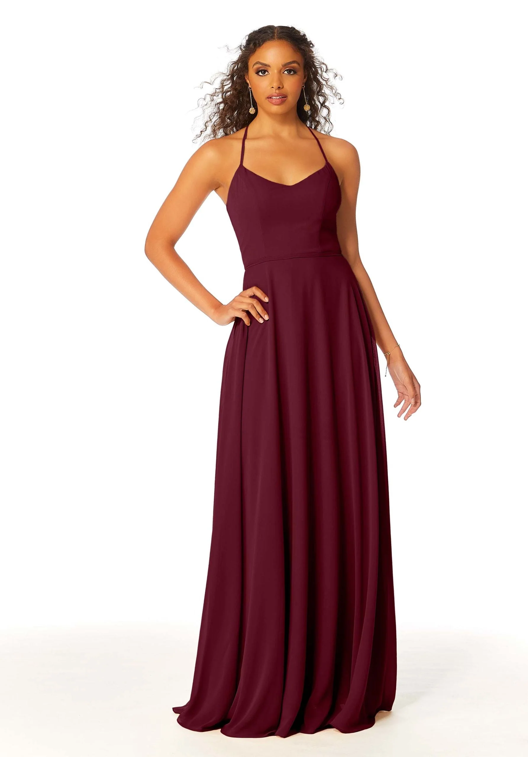 Chiffon Bridesmaid Dress with Halter Back - Image 11