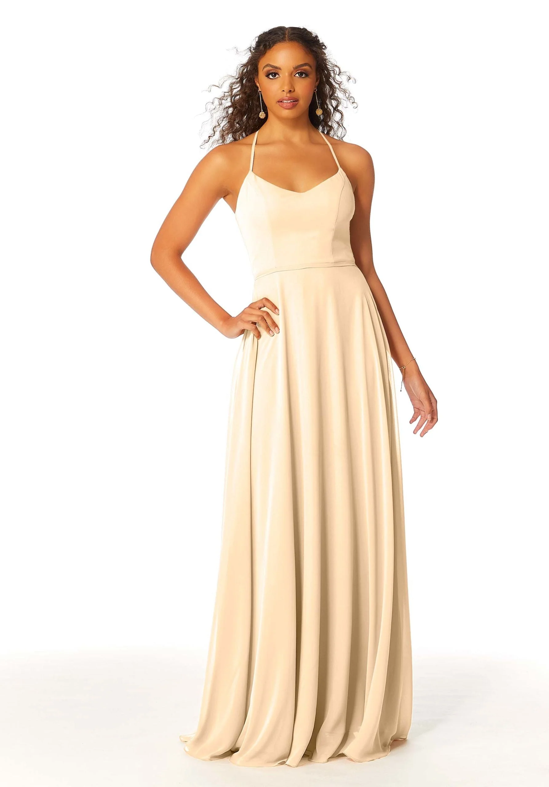 Chiffon Bridesmaid Dress with Halter Back - Image 12