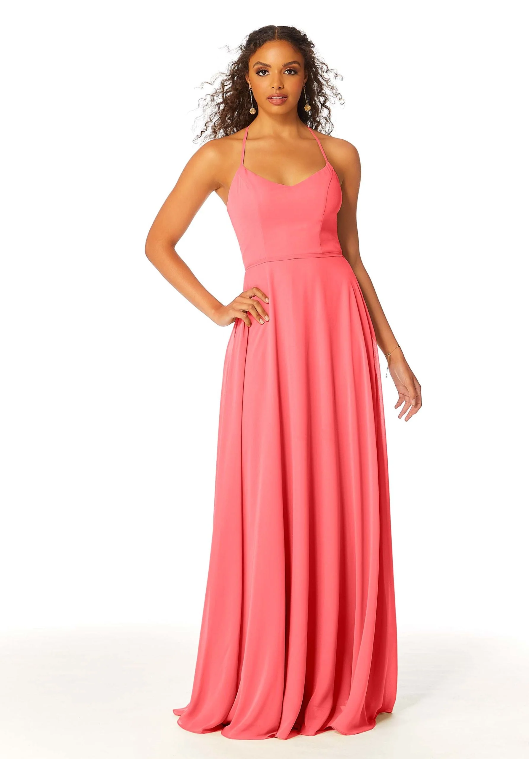 Chiffon Bridesmaid Dress with Halter Back - Image 14