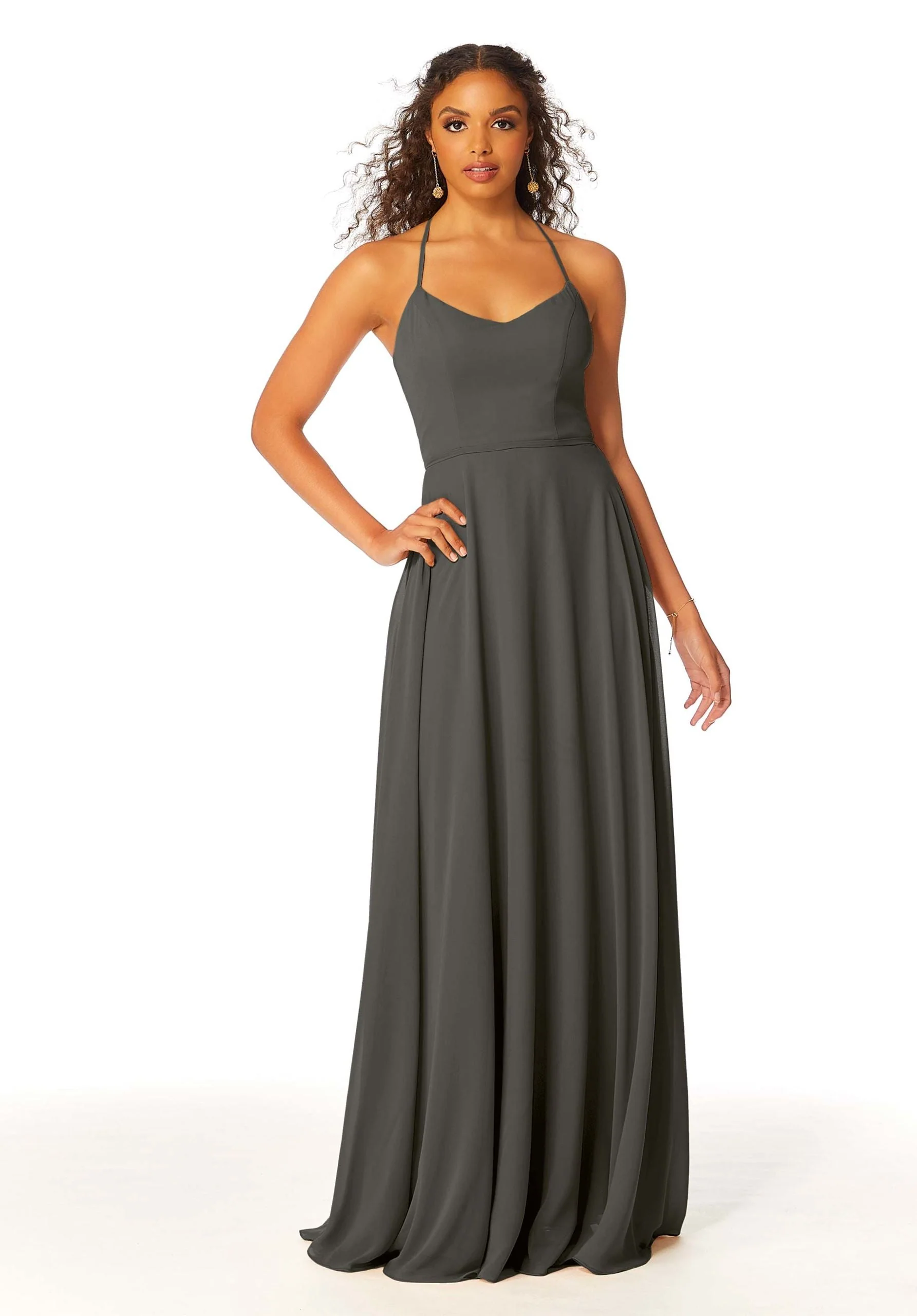 Chiffon Bridesmaid Dress with Halter Back - Image 16