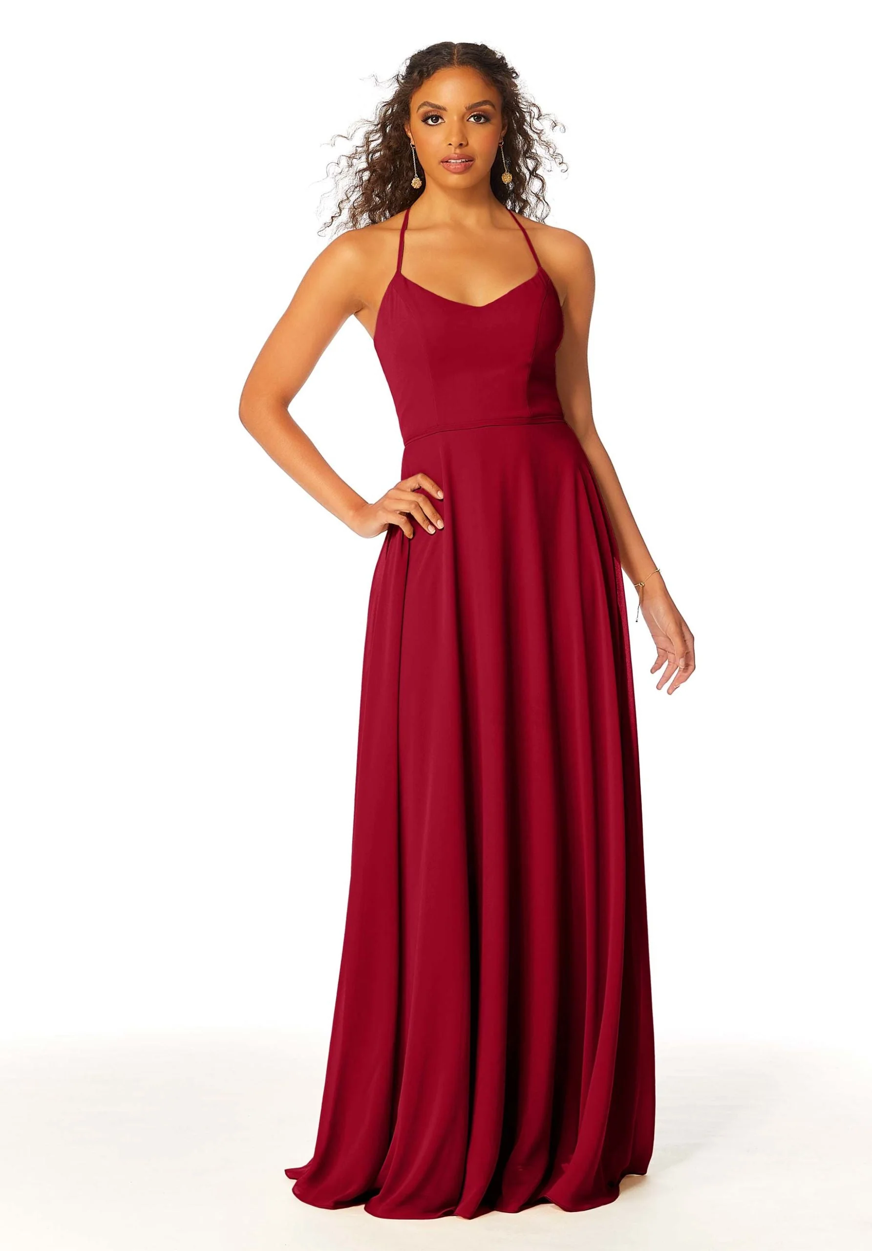 Chiffon Bridesmaid Dress with Halter Back - Image 18