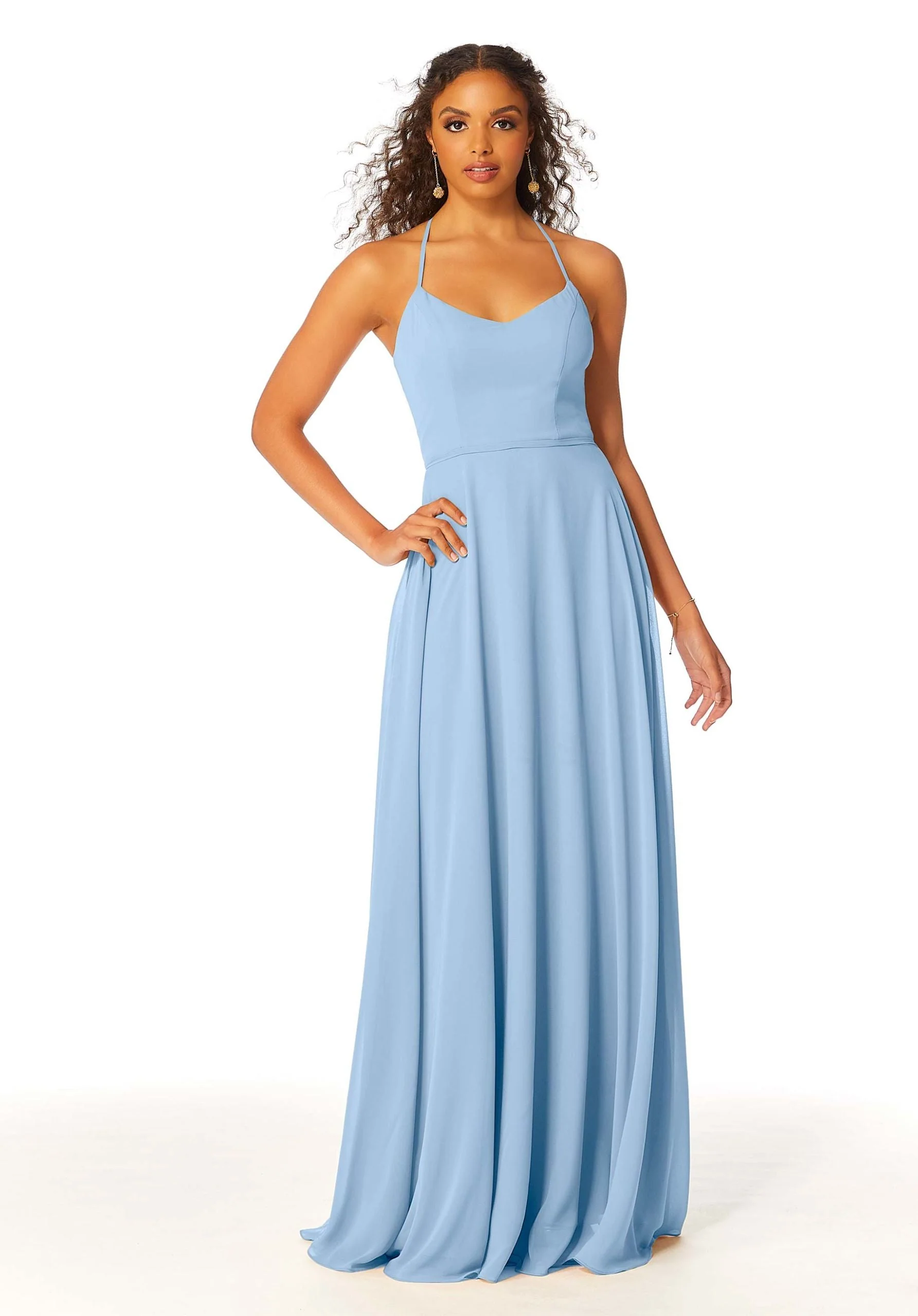 Chiffon Bridesmaid Dress with Halter Back - Image 19
