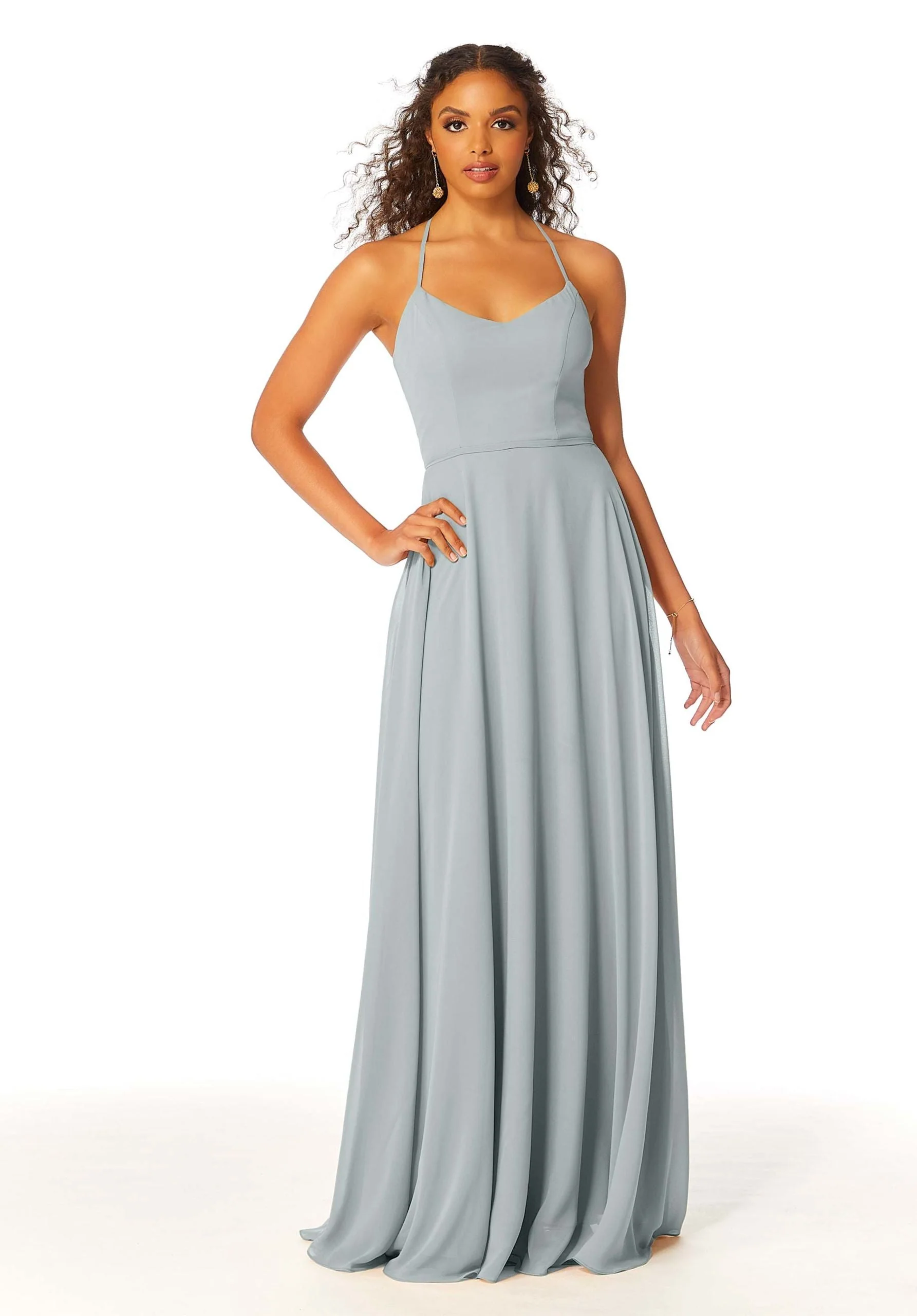 Chiffon Bridesmaid Dress with Halter Back - Image 23