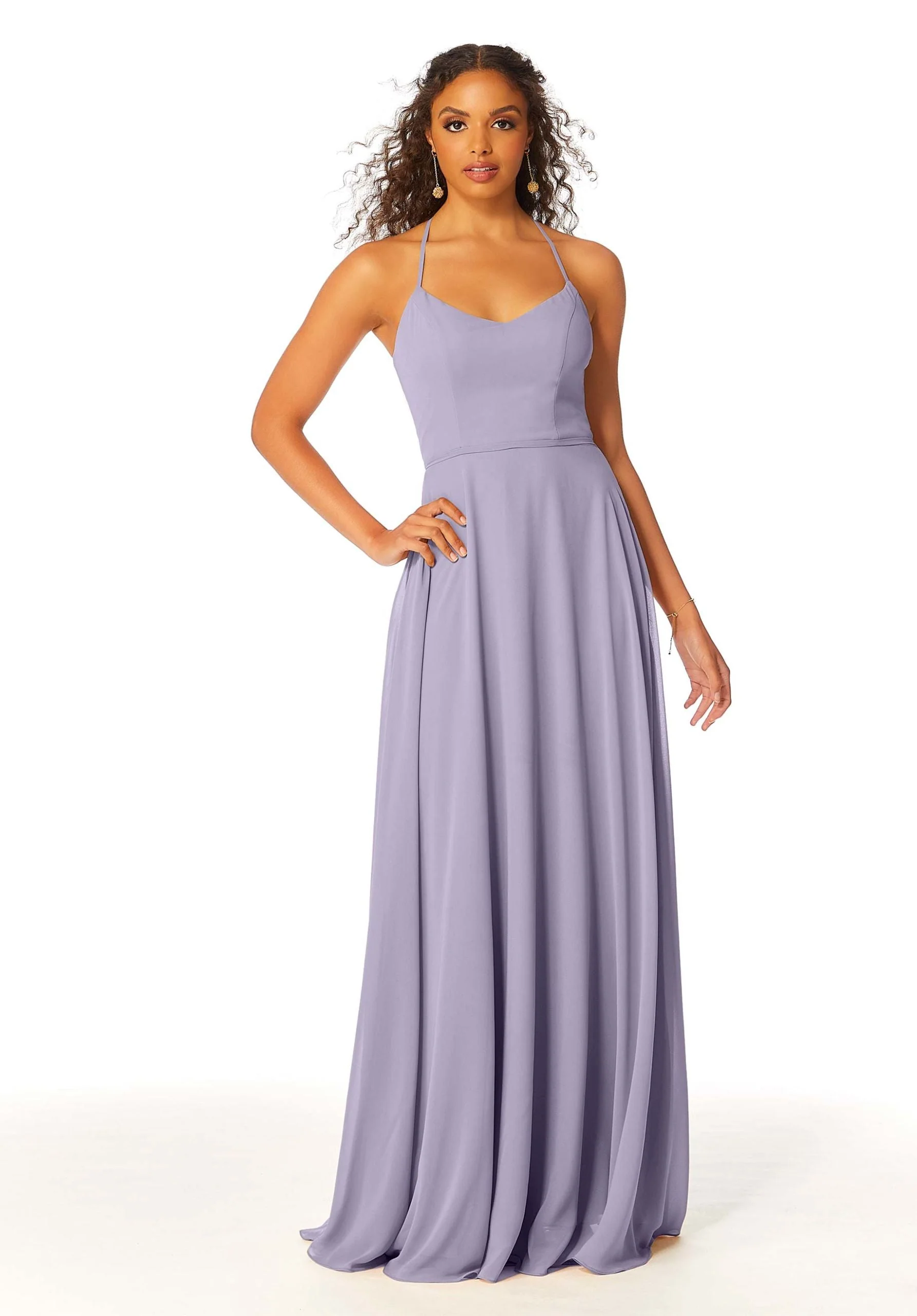 Chiffon Bridesmaid Dress with Halter Back - Image 52