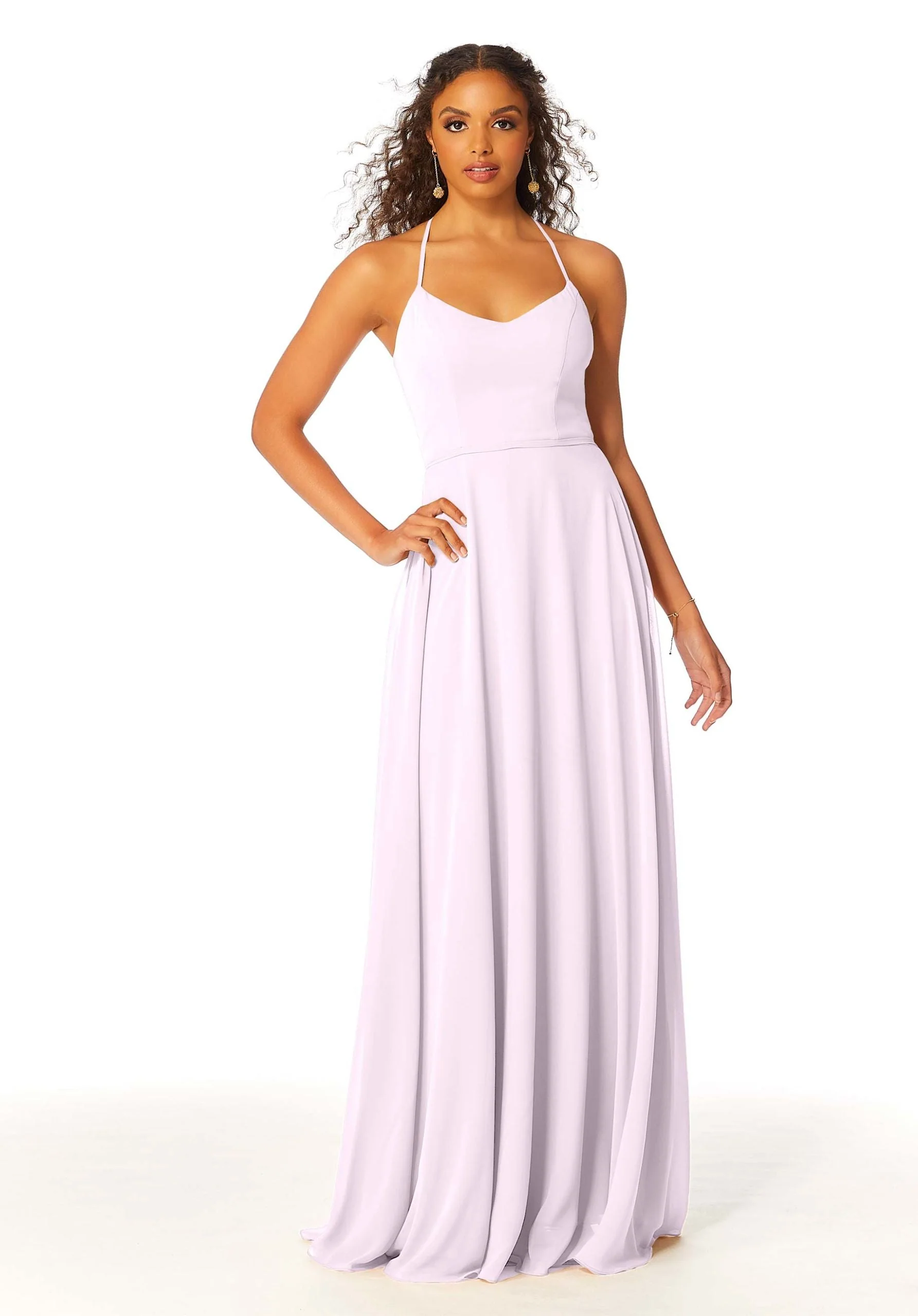 Chiffon Bridesmaid Dress with Halter Back - Image 54