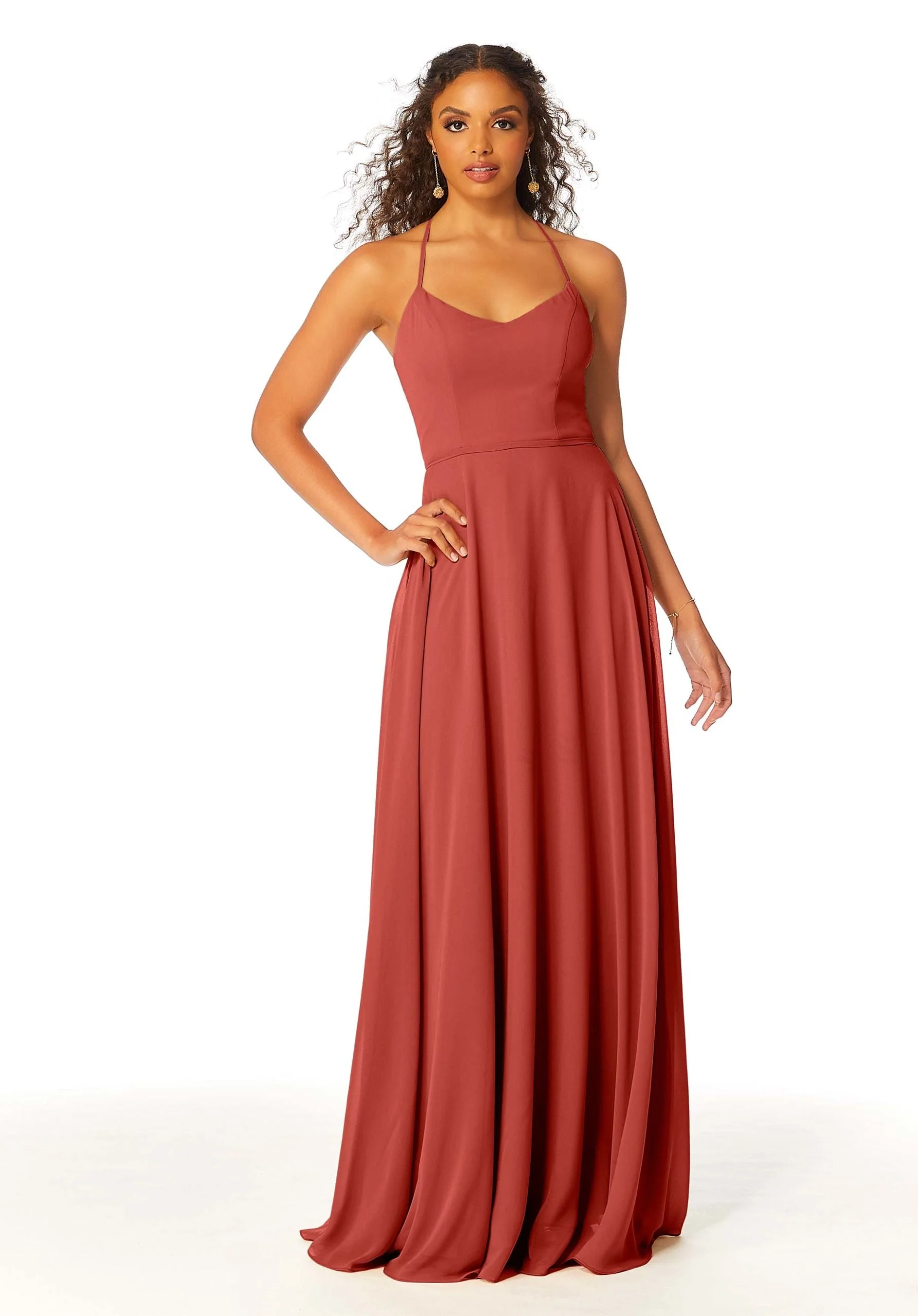Chiffon Bridesmaid Dress with Halter Back - Image 55
