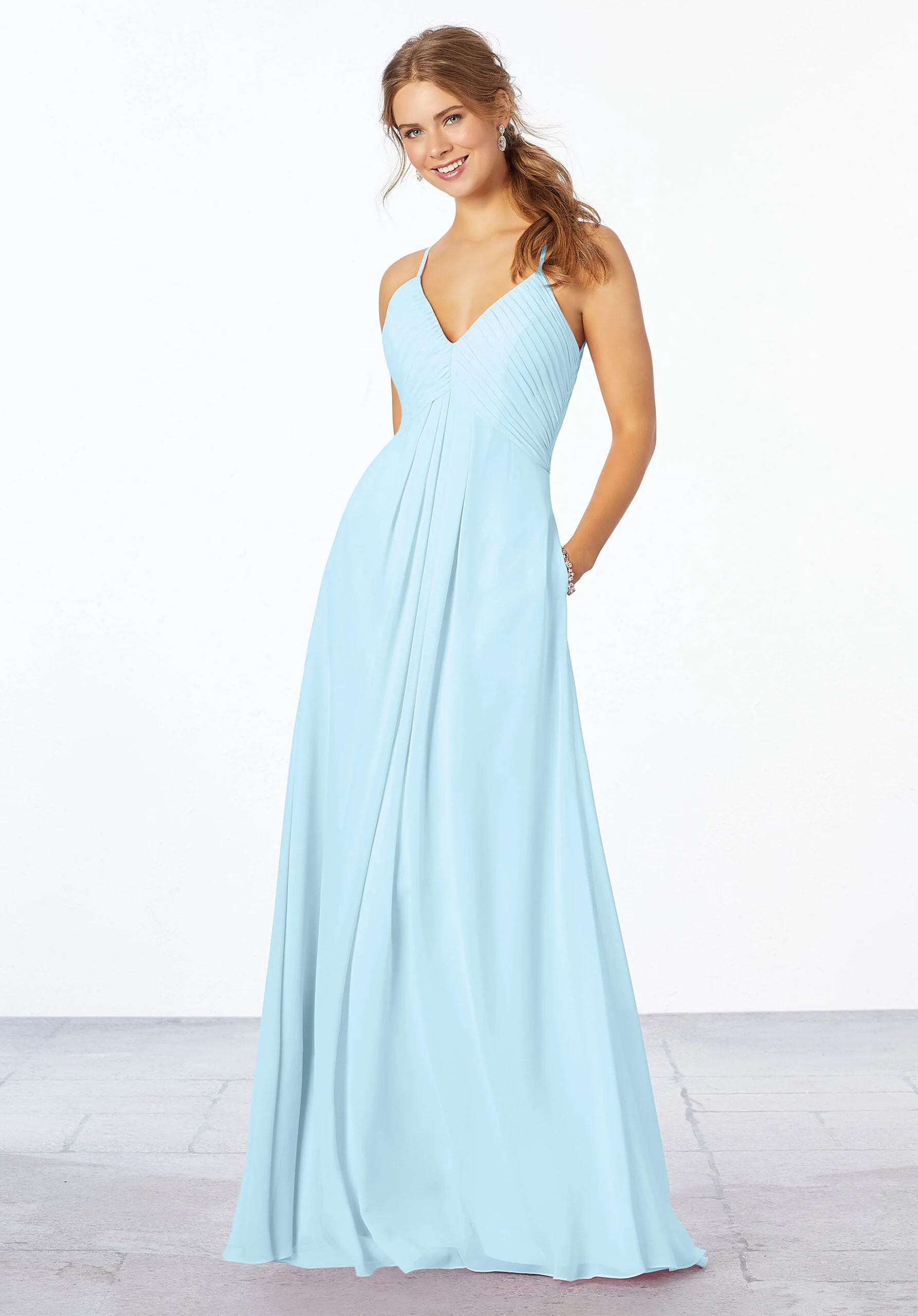 Chiffon Bridesmaid Dress with Keyhole Back - Image 10