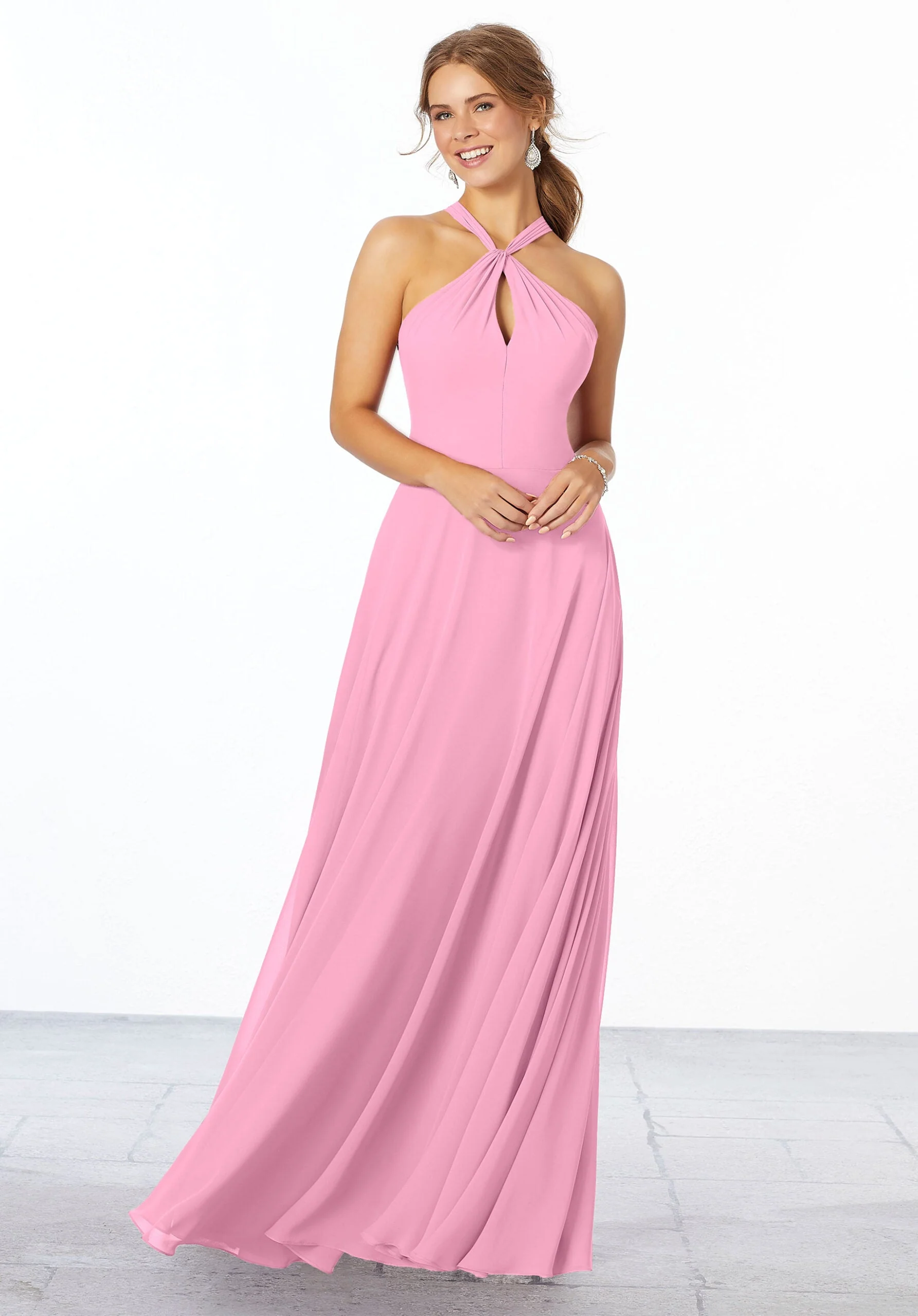 Chiffon Bridesmaid Dress with Keyhole Front - Image 13