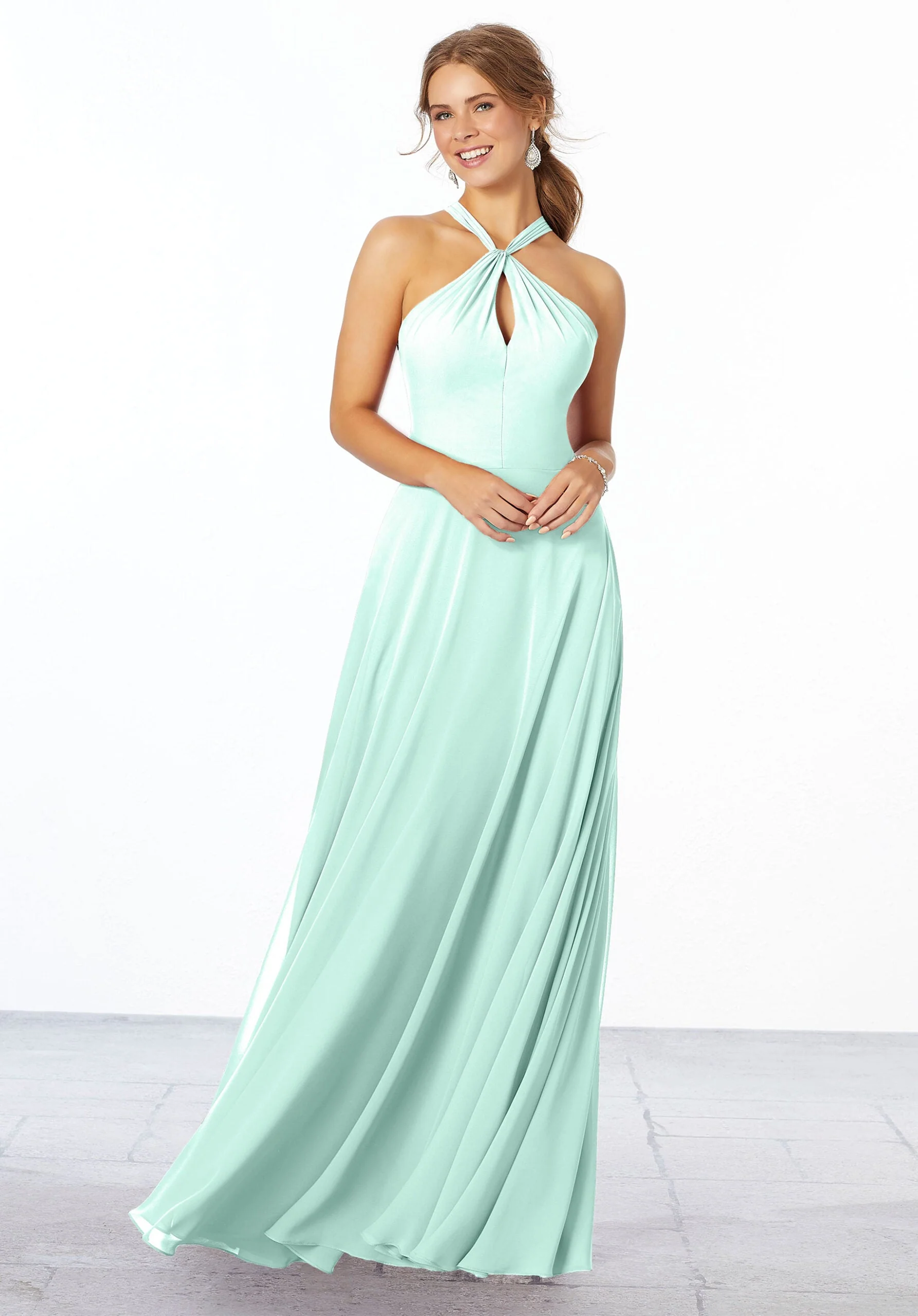 Chiffon Bridesmaid Dress with Keyhole Front - Image 17