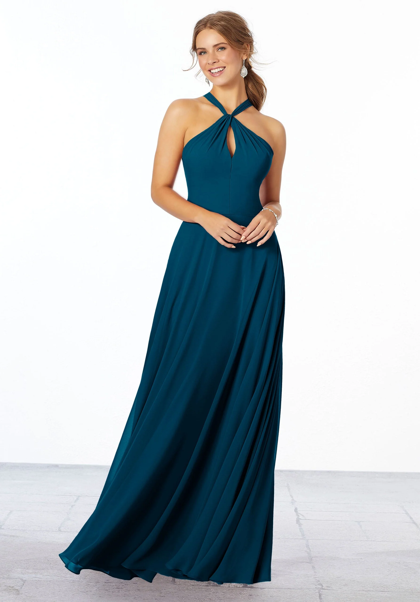 Chiffon Bridesmaid Dress with Keyhole Front - Image 18