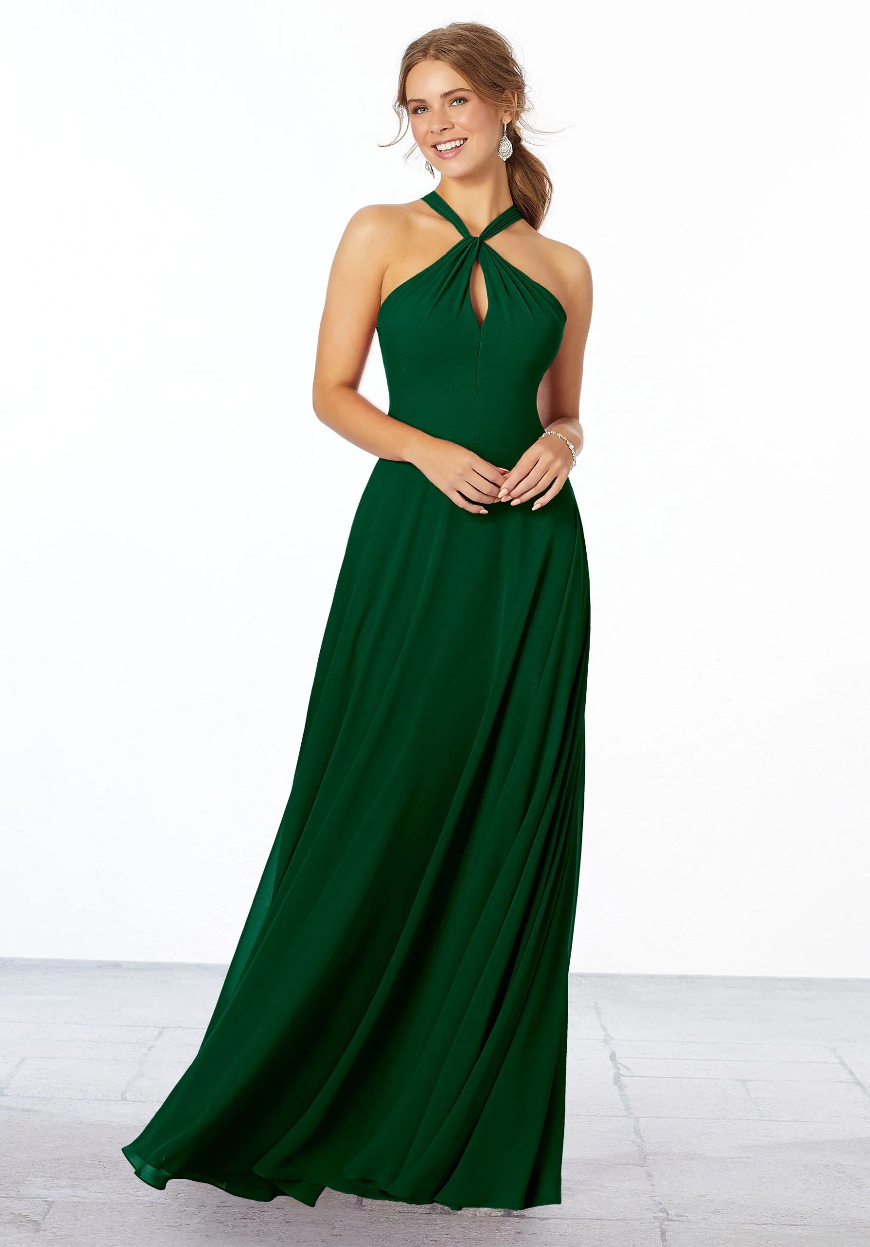 Chiffon Bridesmaid Dress with Keyhole Front - Image 22