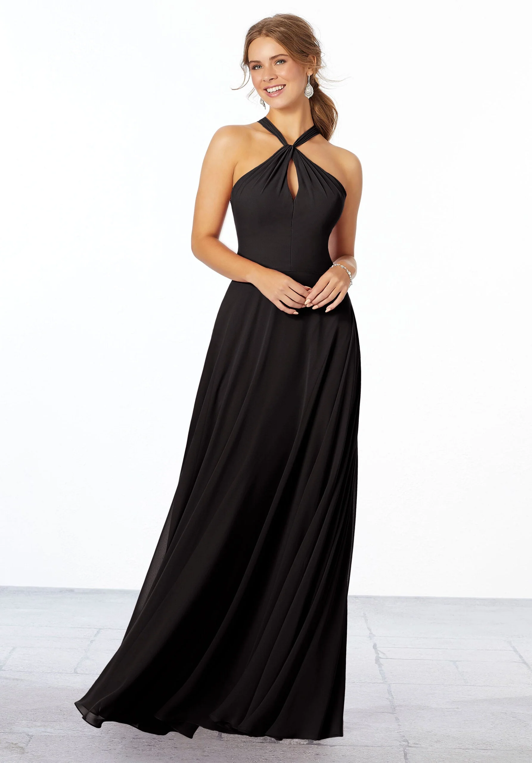 Chiffon Bridesmaid Dress with Keyhole Front - Image 38