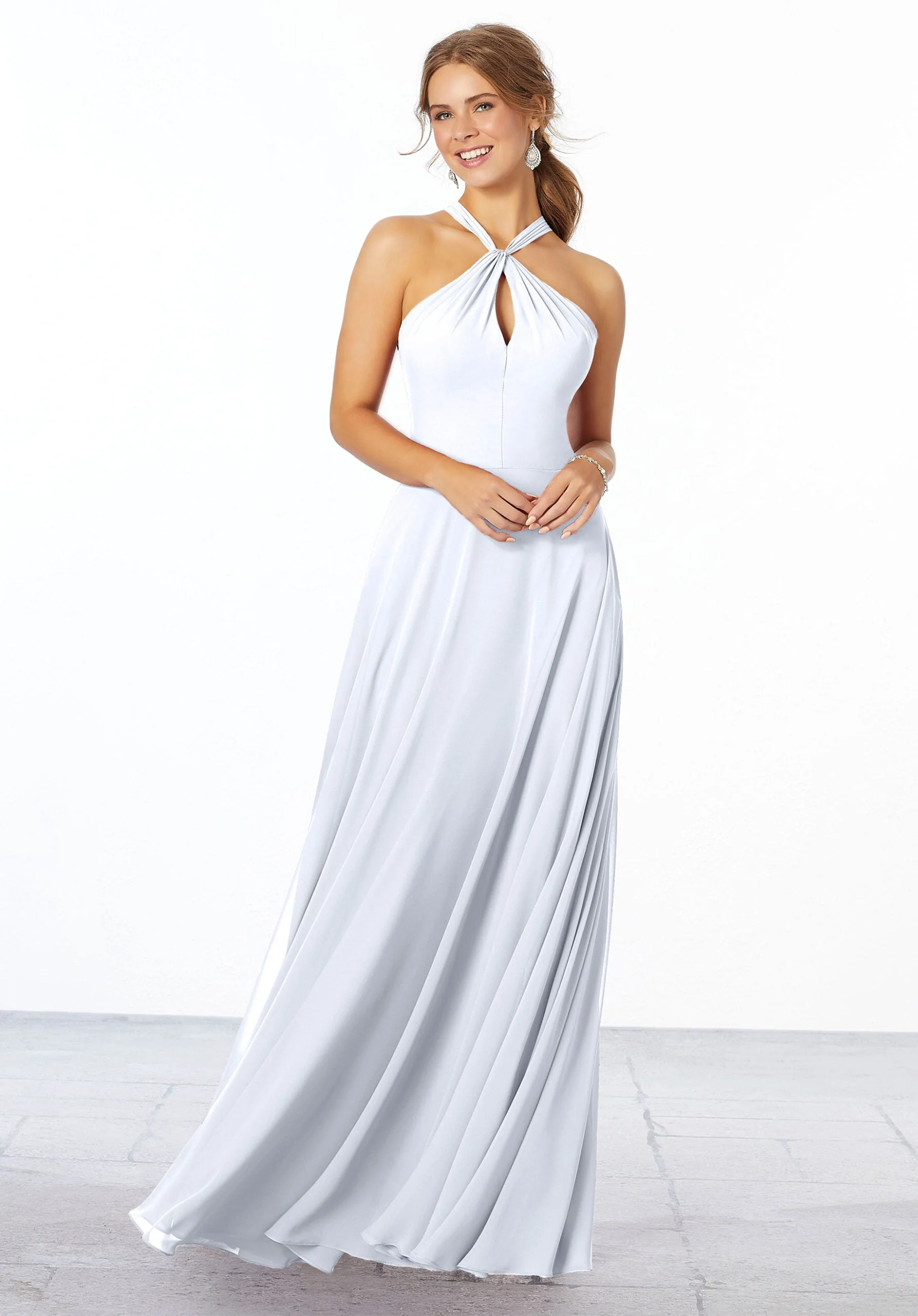 Chiffon Bridesmaid Dress with Keyhole Front - Image 47