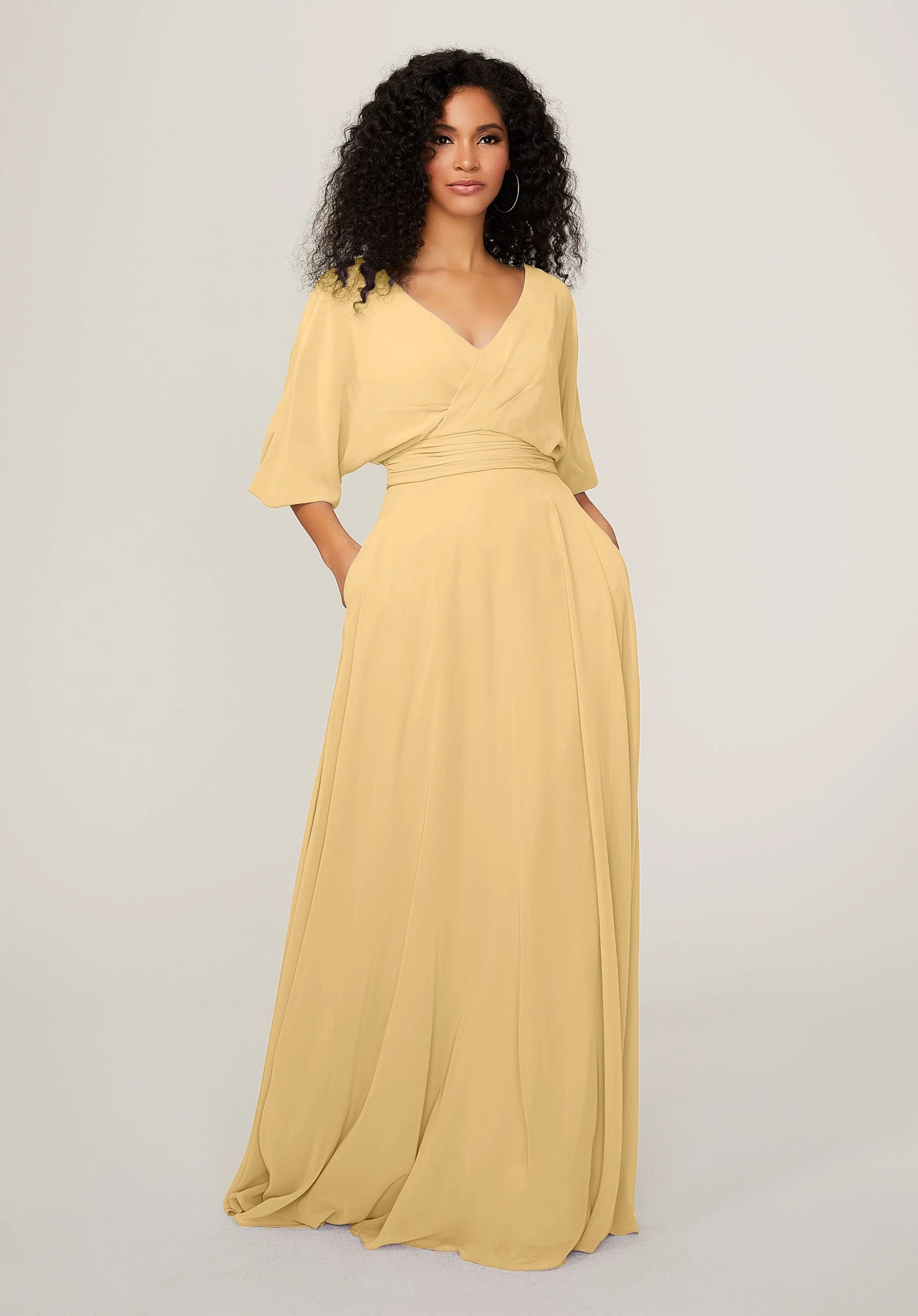 Chiffon Bridesmaid Dress with Ruched Waist - Image 10