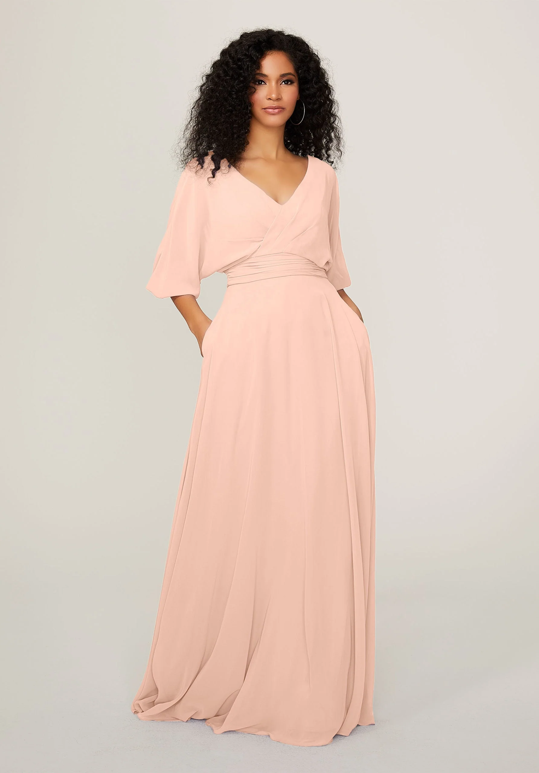 Chiffon Bridesmaid Dress with Ruched Waist - Image 11