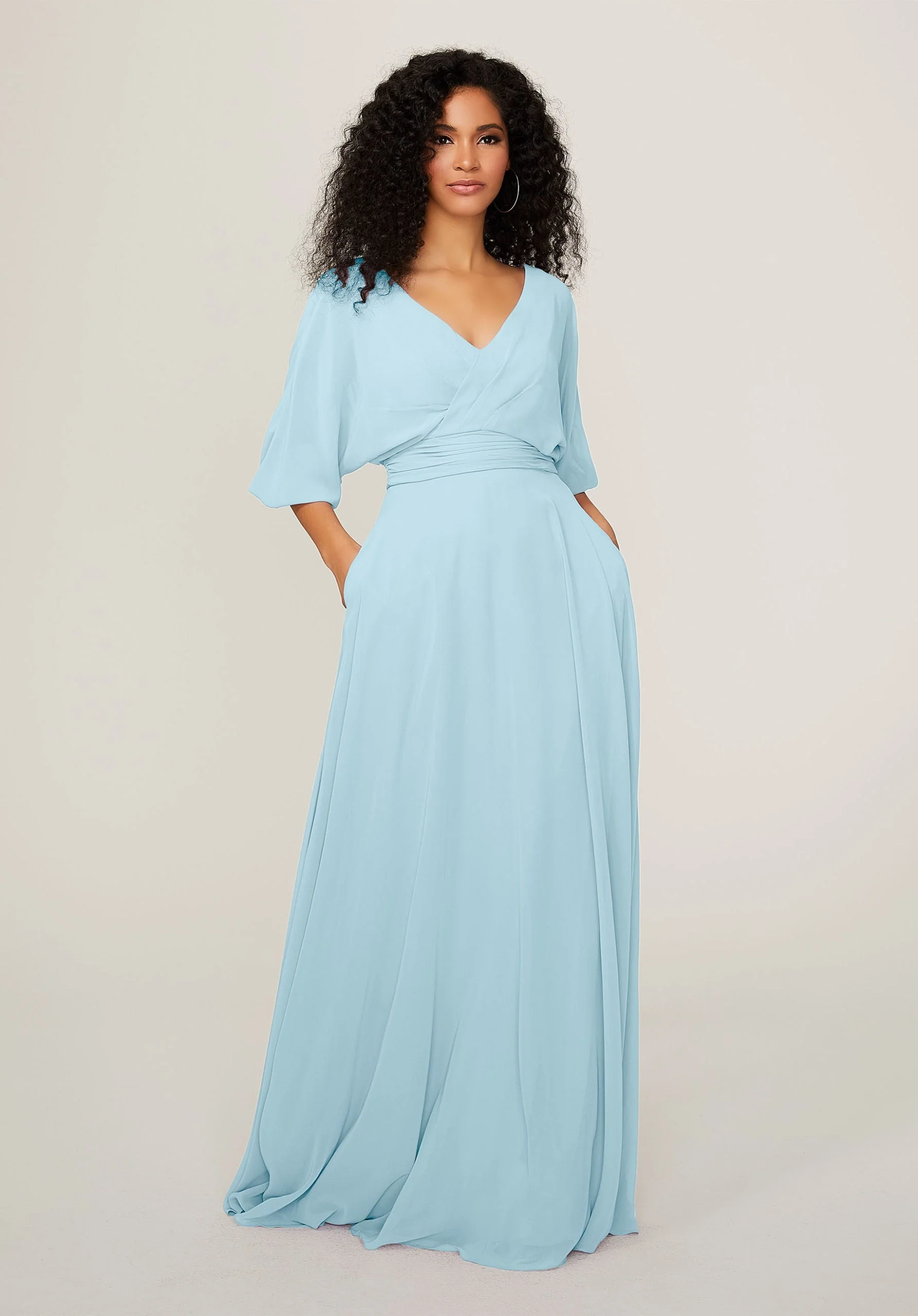 Chiffon Bridesmaid Dress with Ruched Waist - Image 14