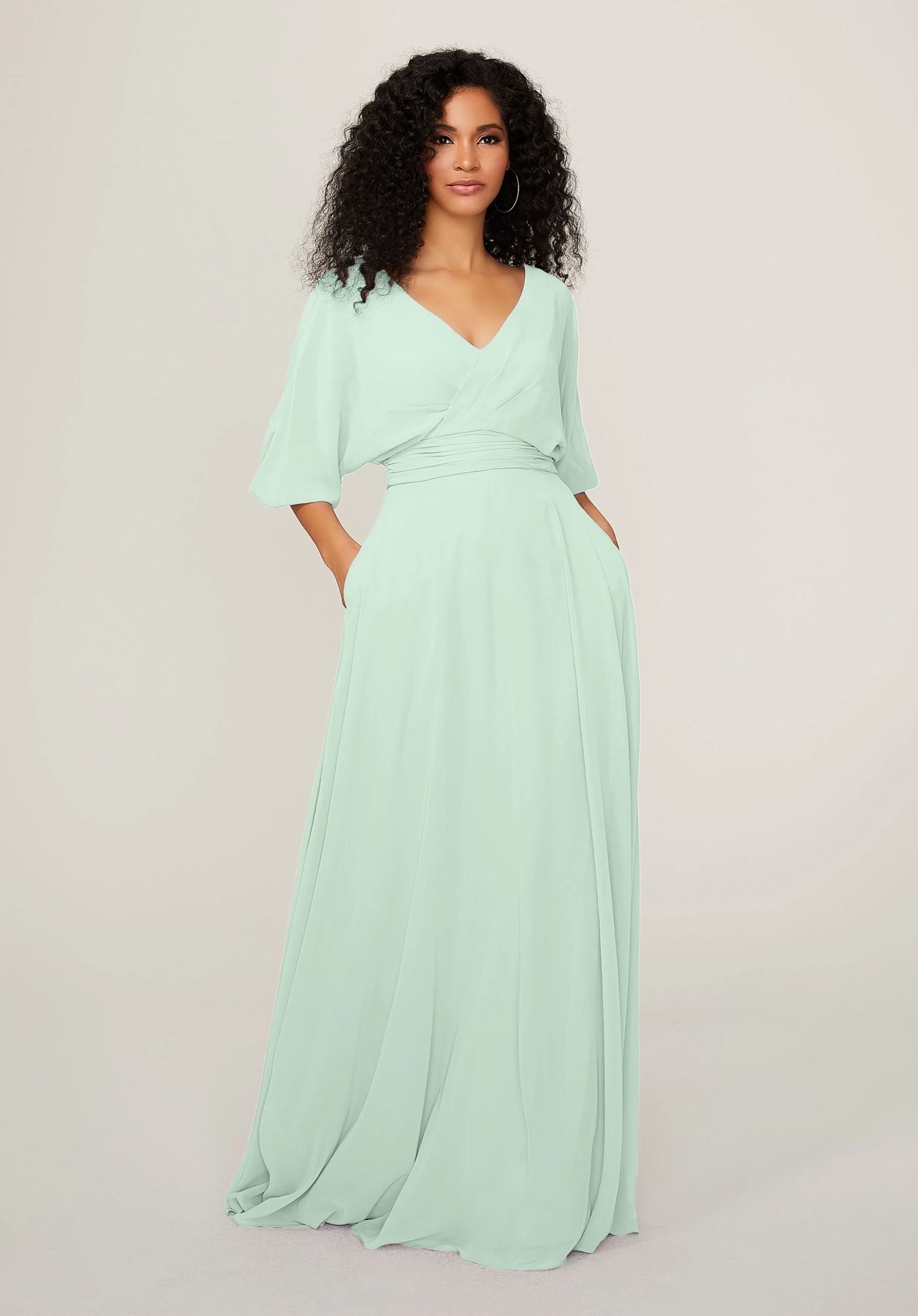 Chiffon Bridesmaid Dress with Ruched Waist - Image 15