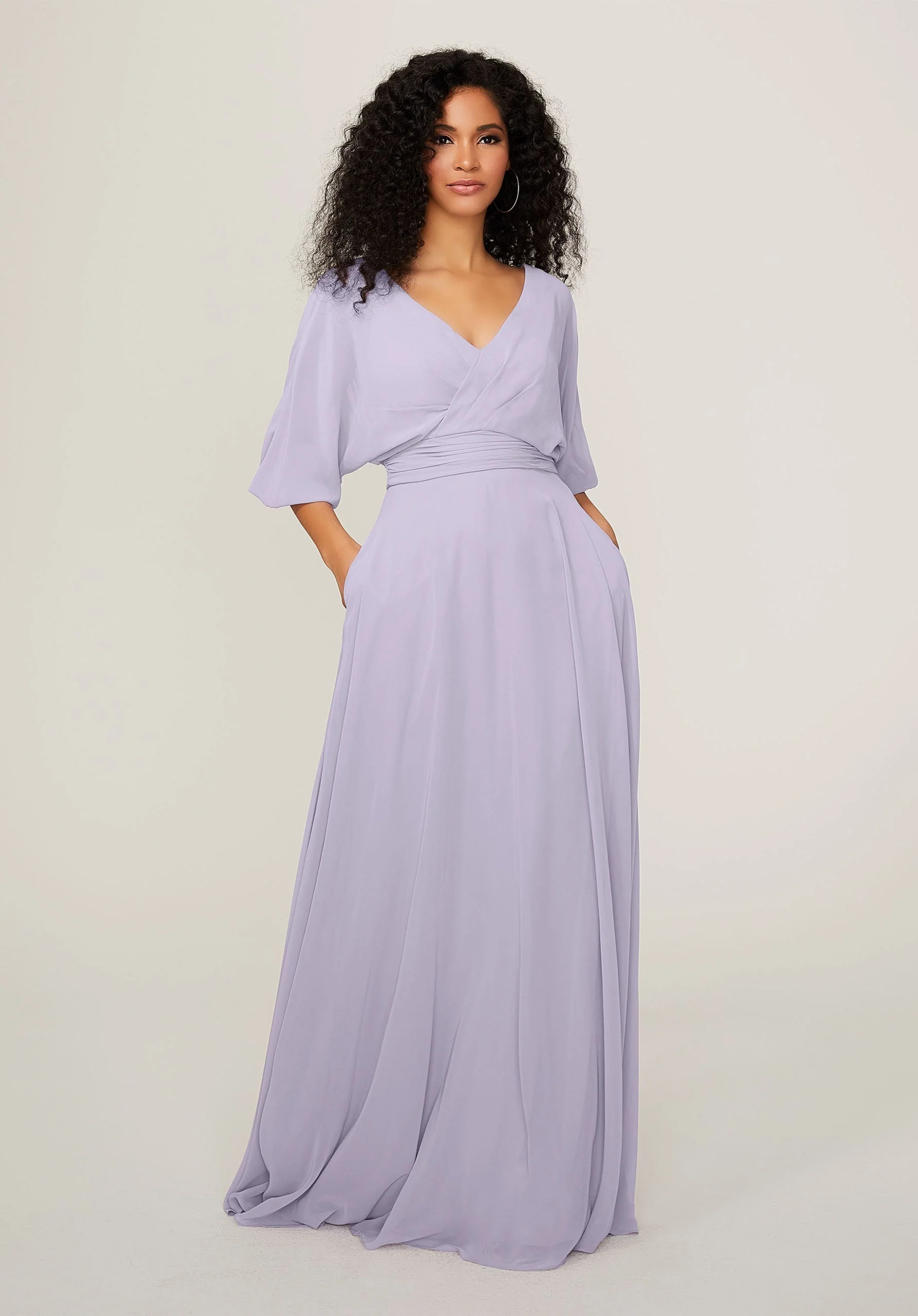 Chiffon Bridesmaid Dress with Ruched Waist - Image 16