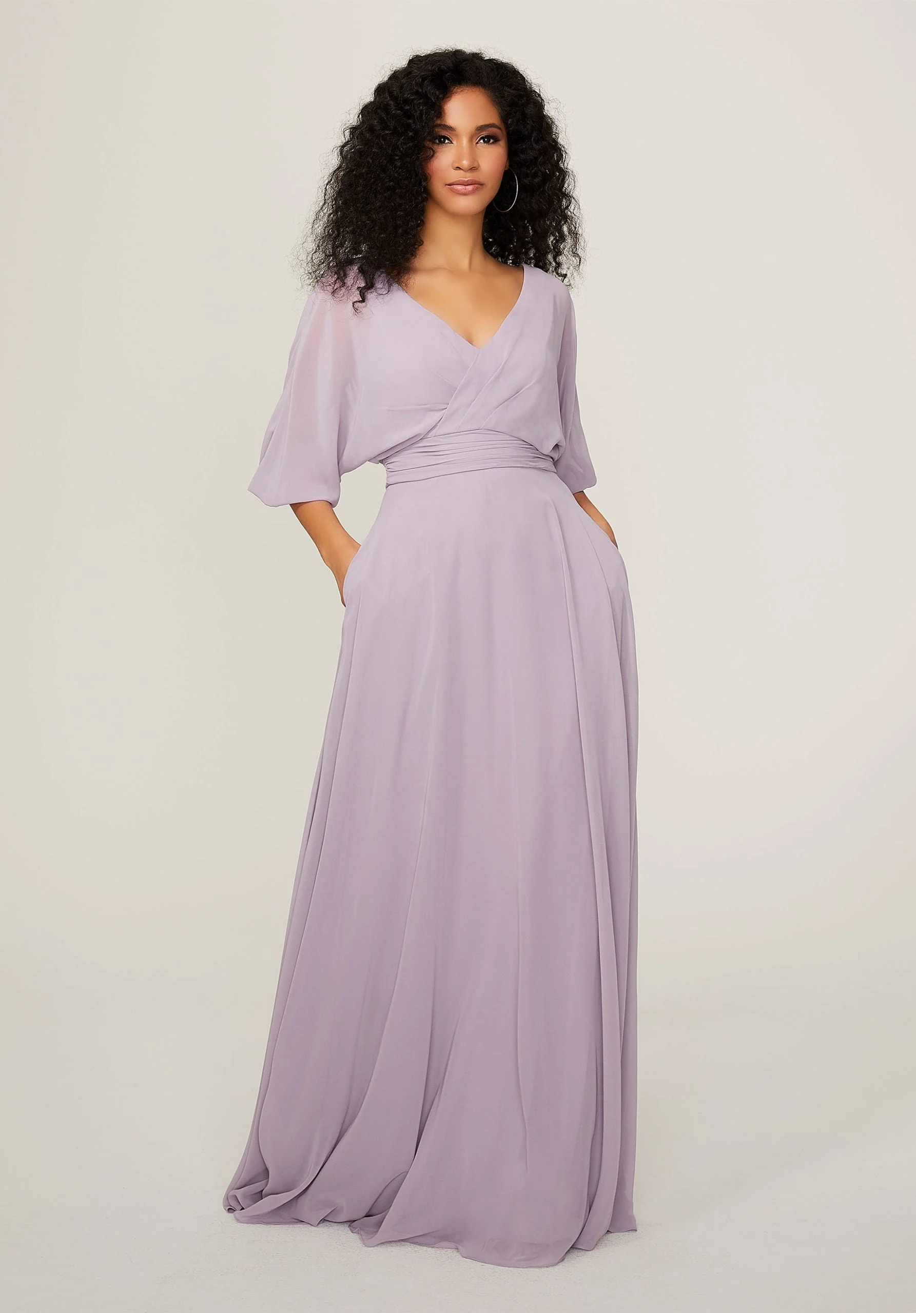 Chiffon Bridesmaid Dress with Ruched Waist - Image 17