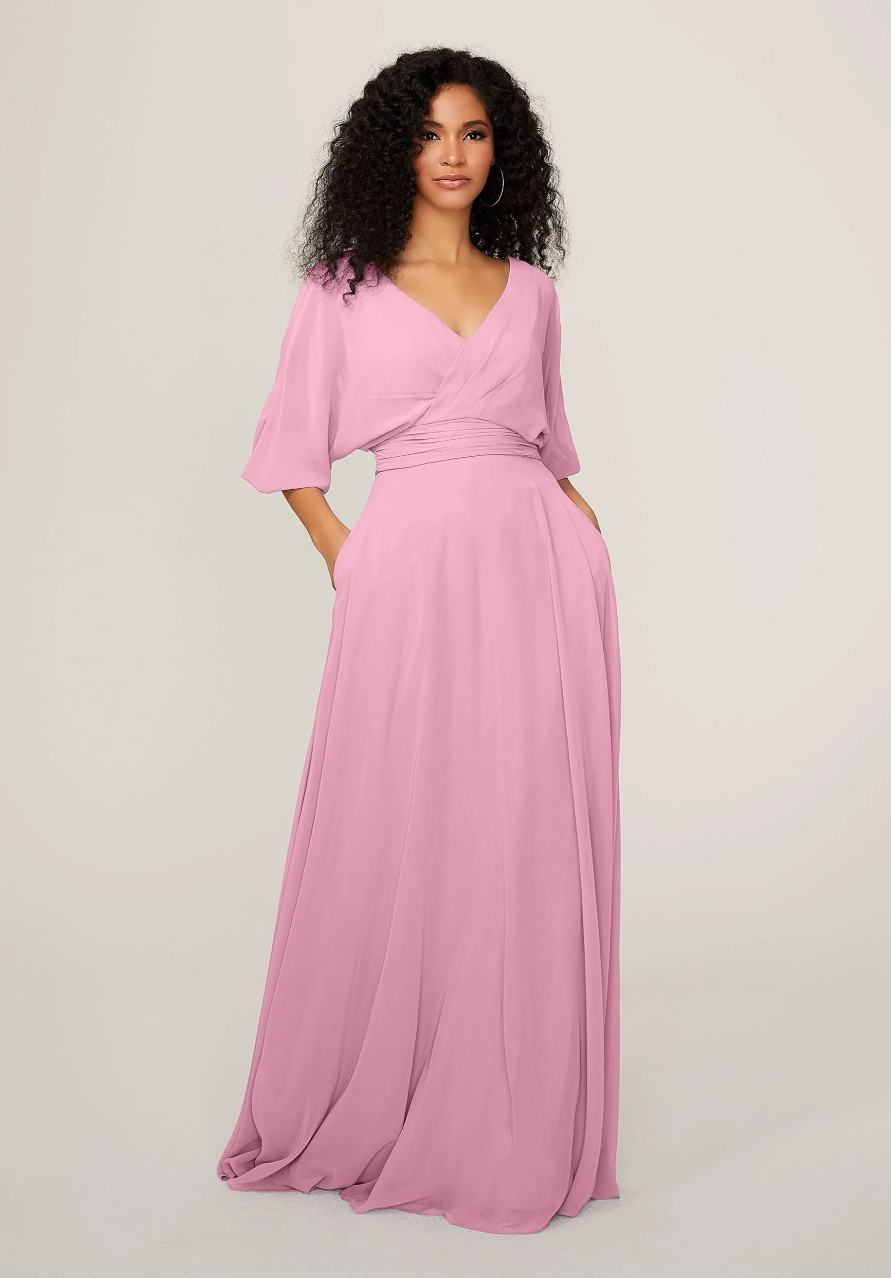 Chiffon Bridesmaid Dress with Ruched Waist - Image 19
