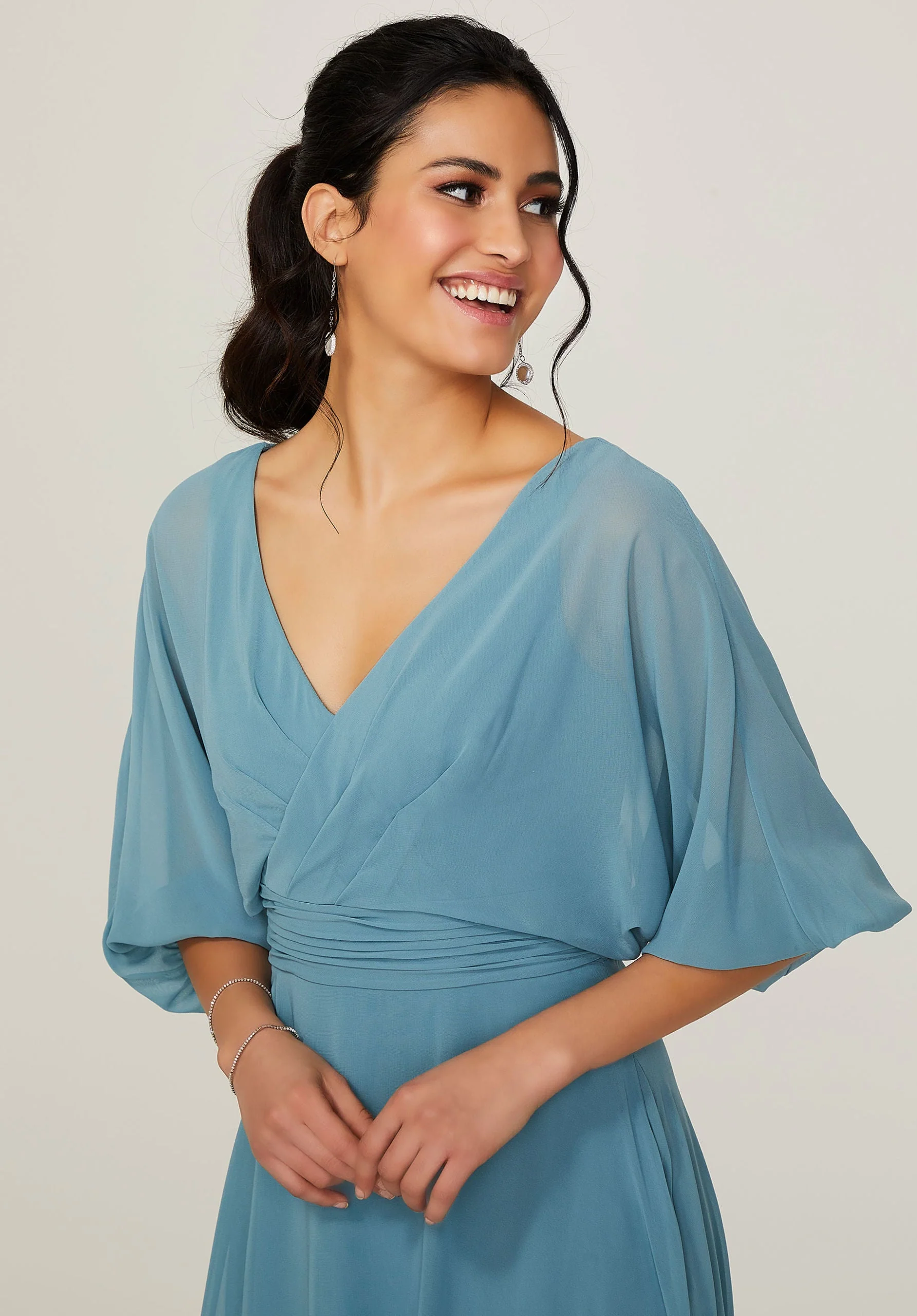 Chiffon Bridesmaid Dress with Ruched Waist - Image 2