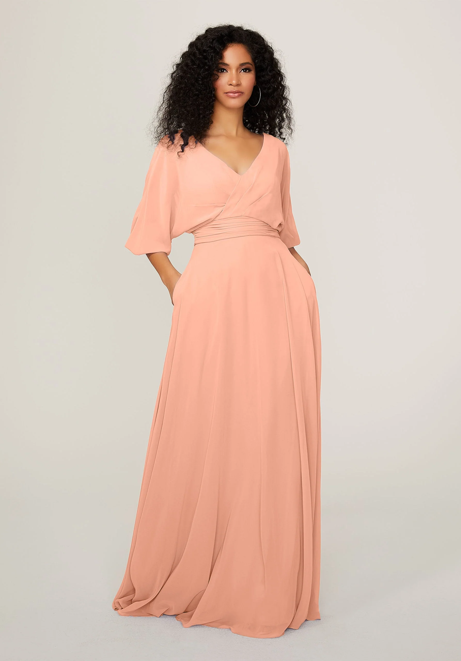 Chiffon Bridesmaid Dress with Ruched Waist - Image 22