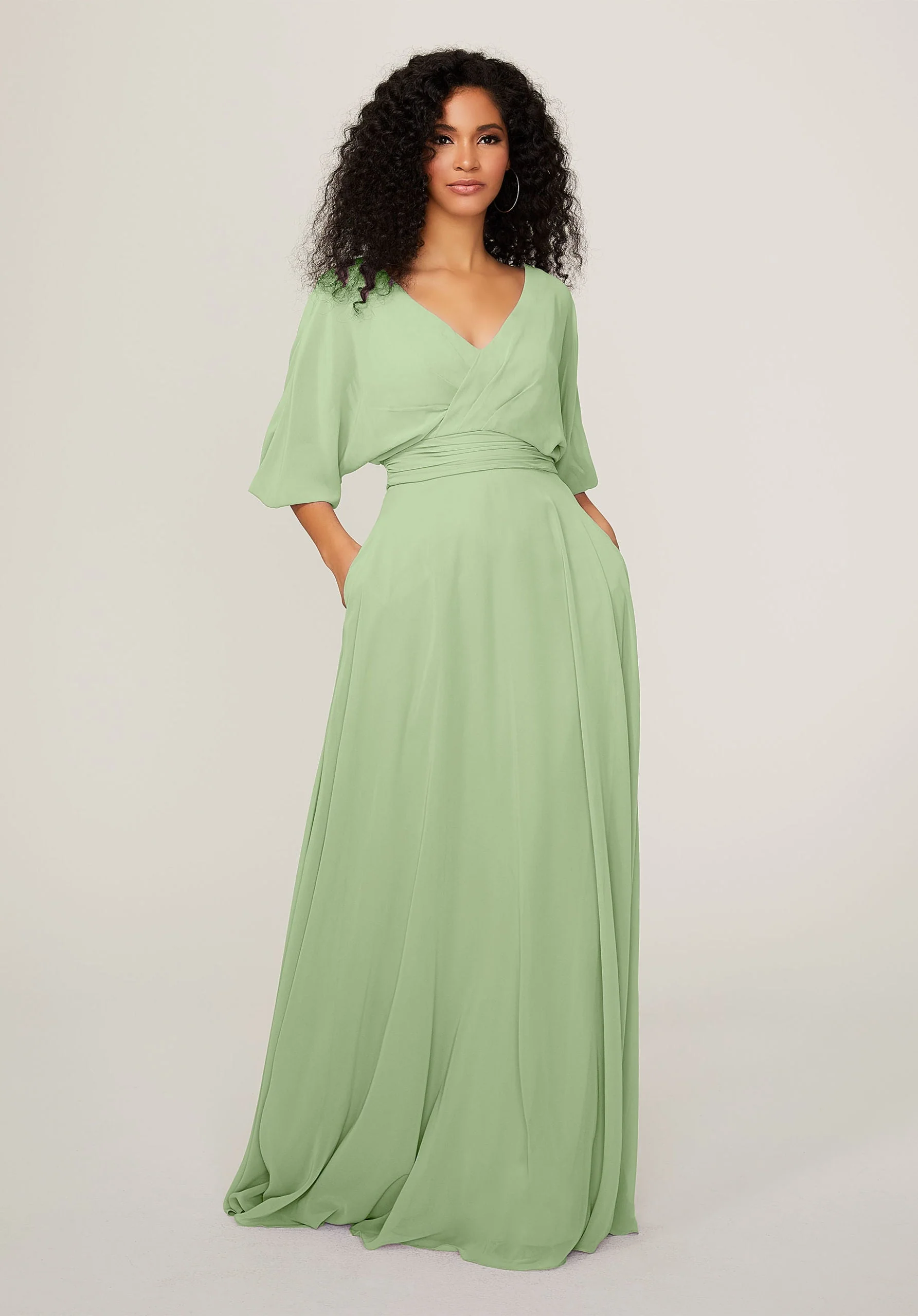 Chiffon Bridesmaid Dress with Ruched Waist - Image 23