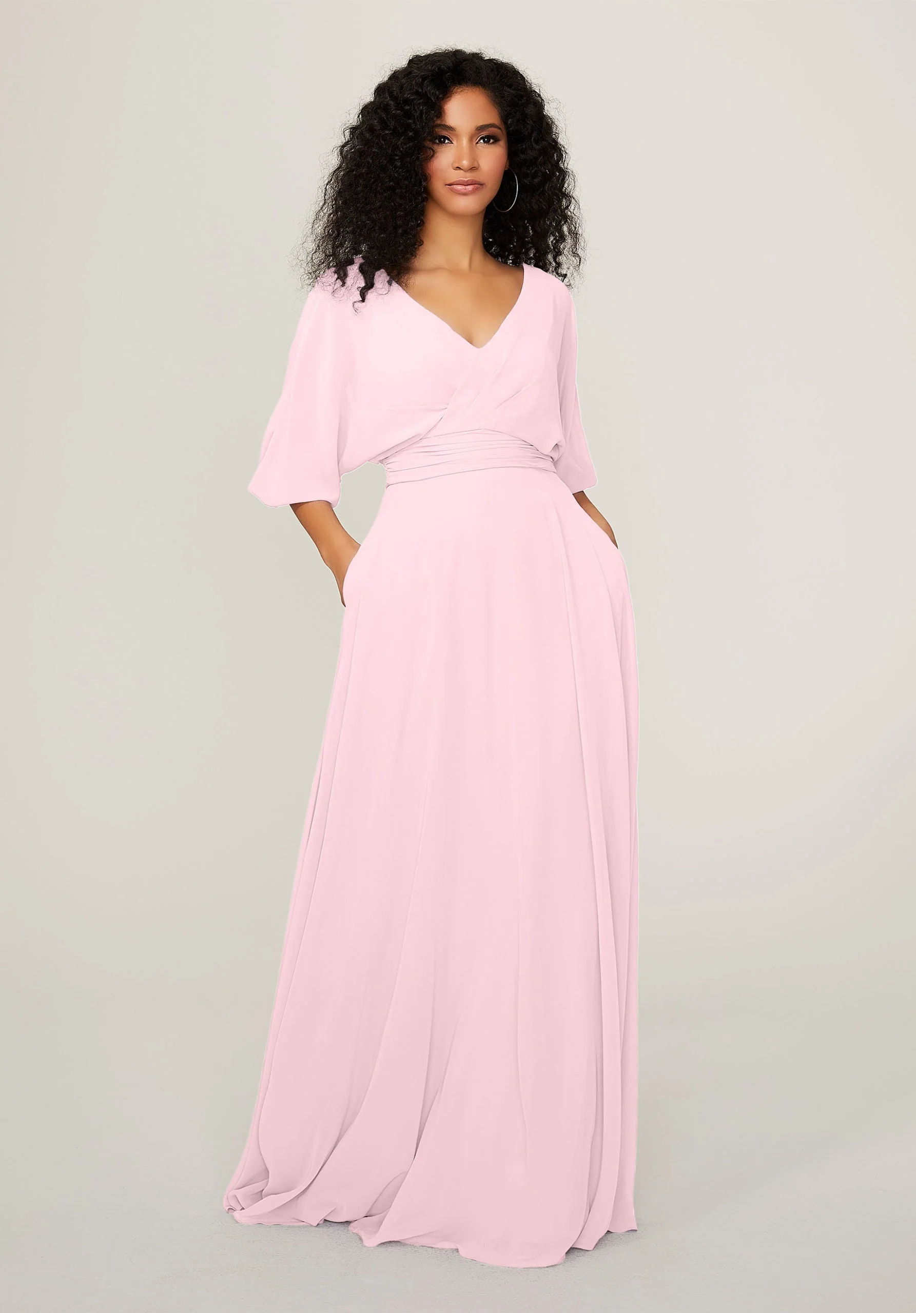 Chiffon Bridesmaid Dress with Ruched Waist - Image 24