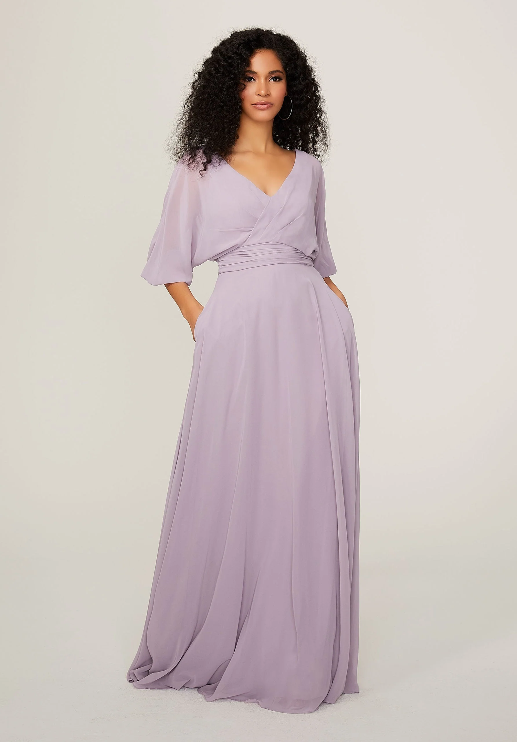 Chiffon Bridesmaid Dress with Ruched Waist - Image 4