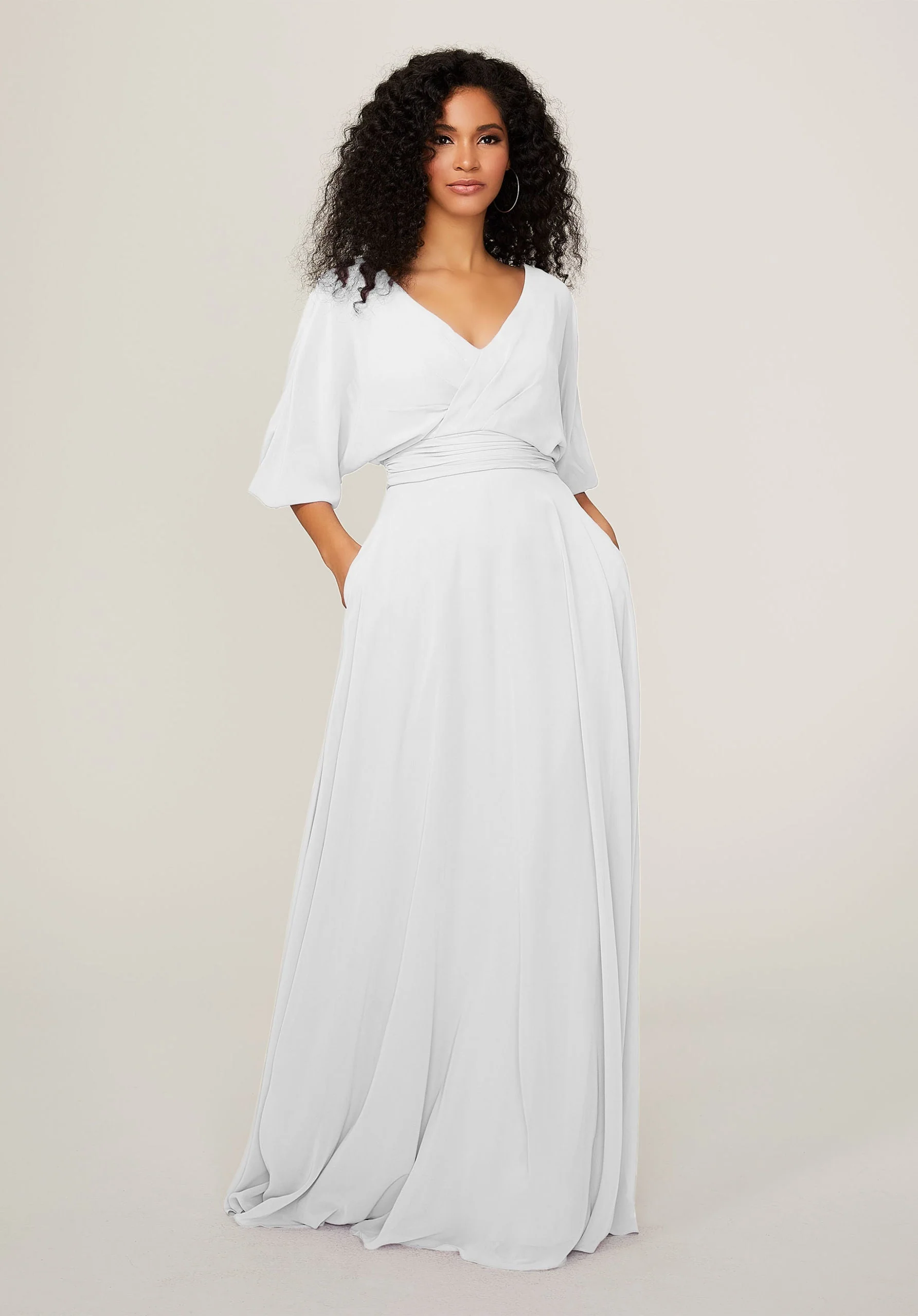 Chiffon Bridesmaid Dress with Ruched Waist - Image 5