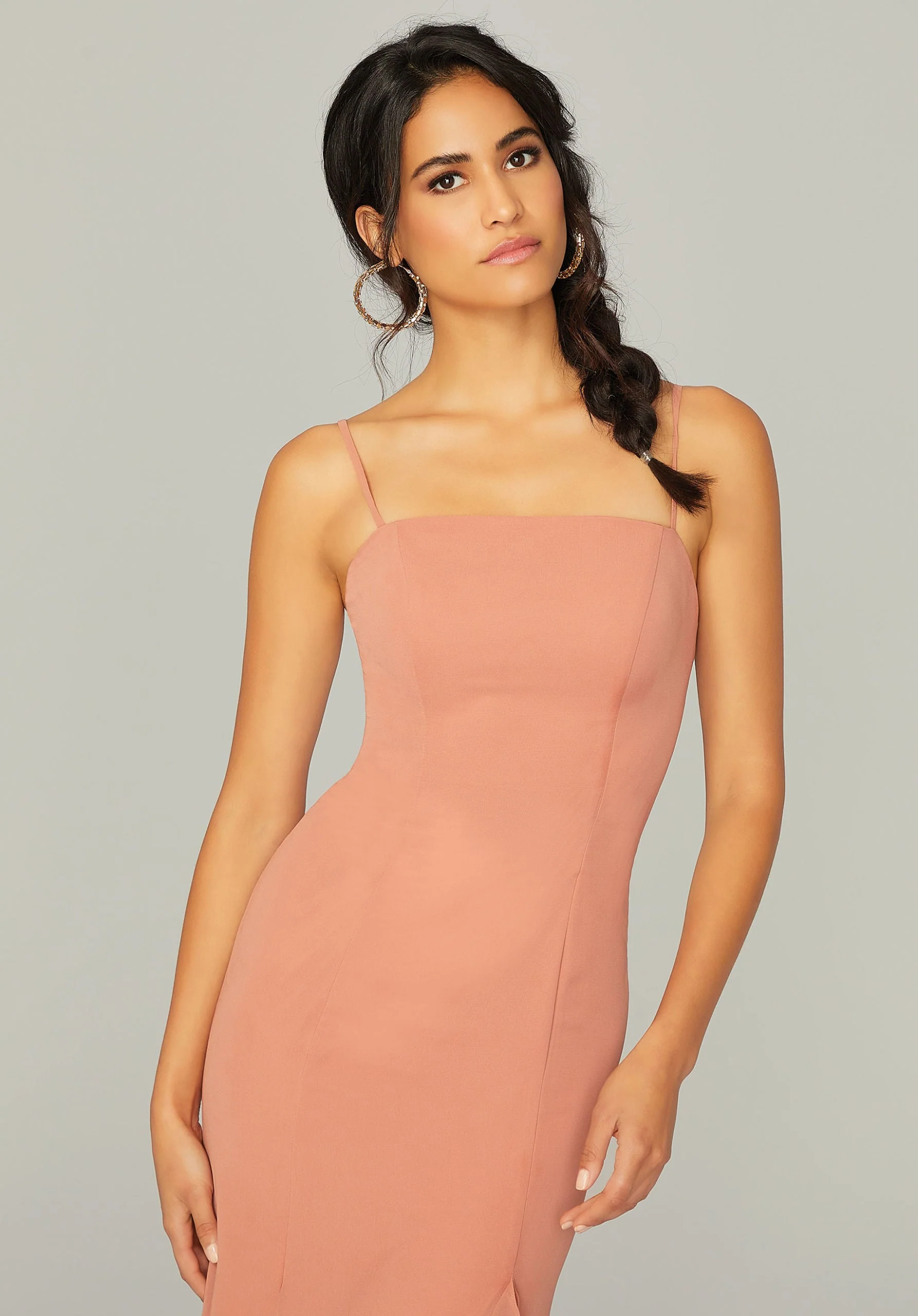 Chiffon Bridesmaid Dress with Ruffled Skirt Slit - Image 2