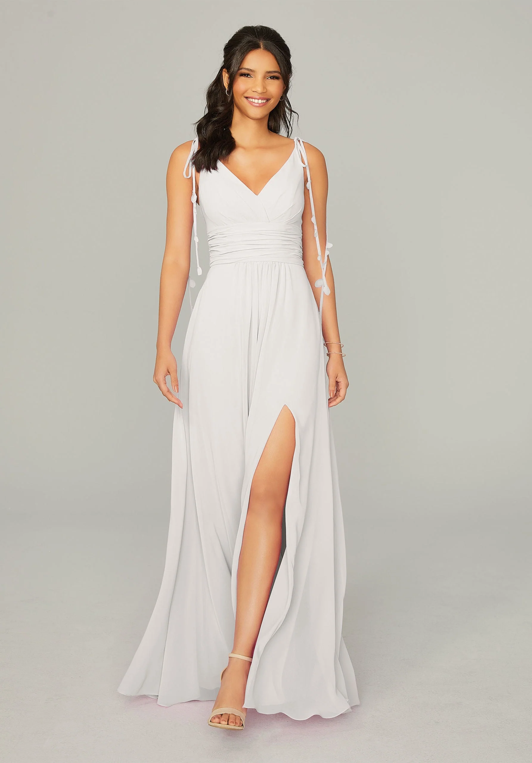Chiffon Bridesmaid Dress with Tassel Straps - Image 10