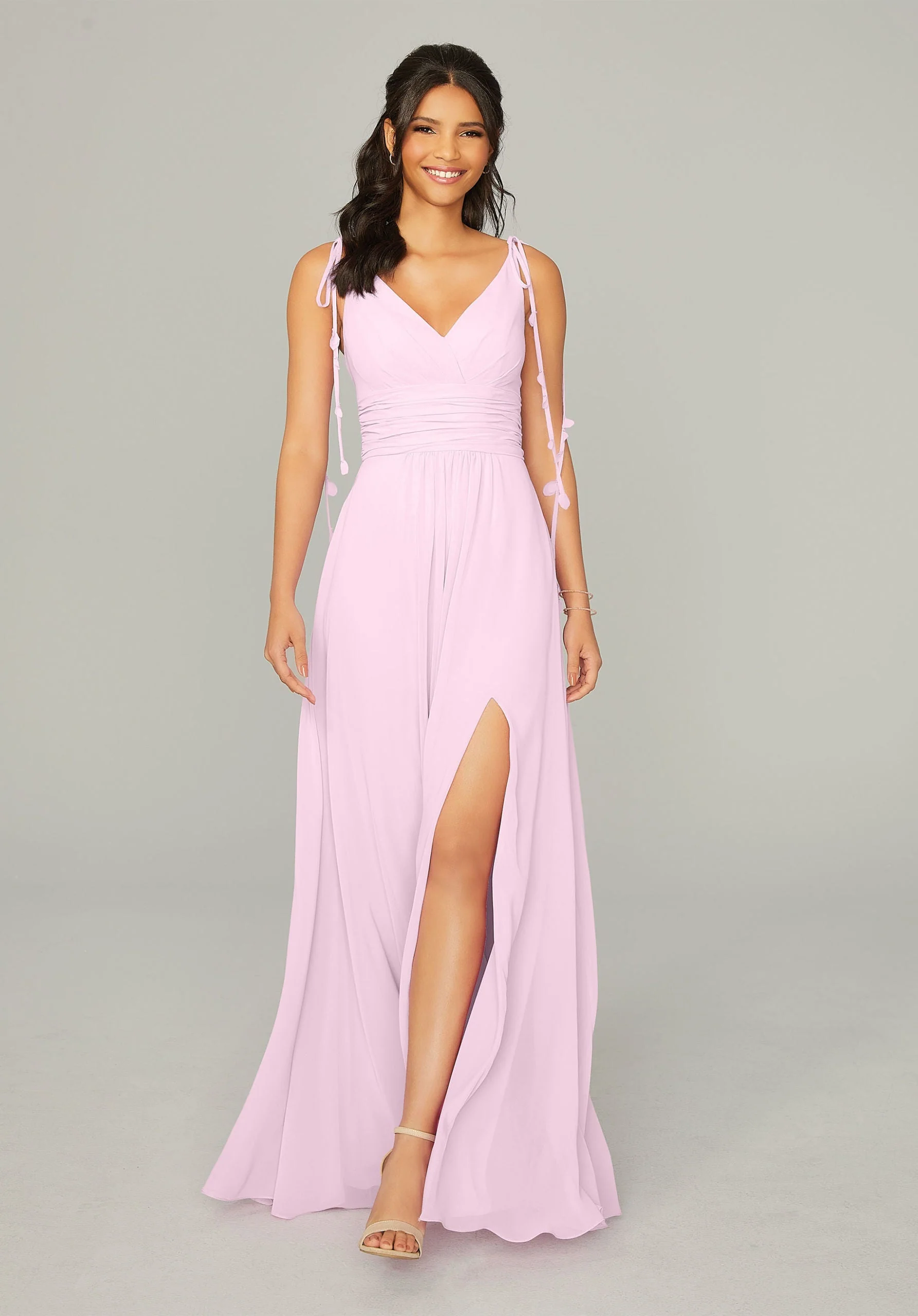 Chiffon Bridesmaid Dress with Tassel Straps - Image 14