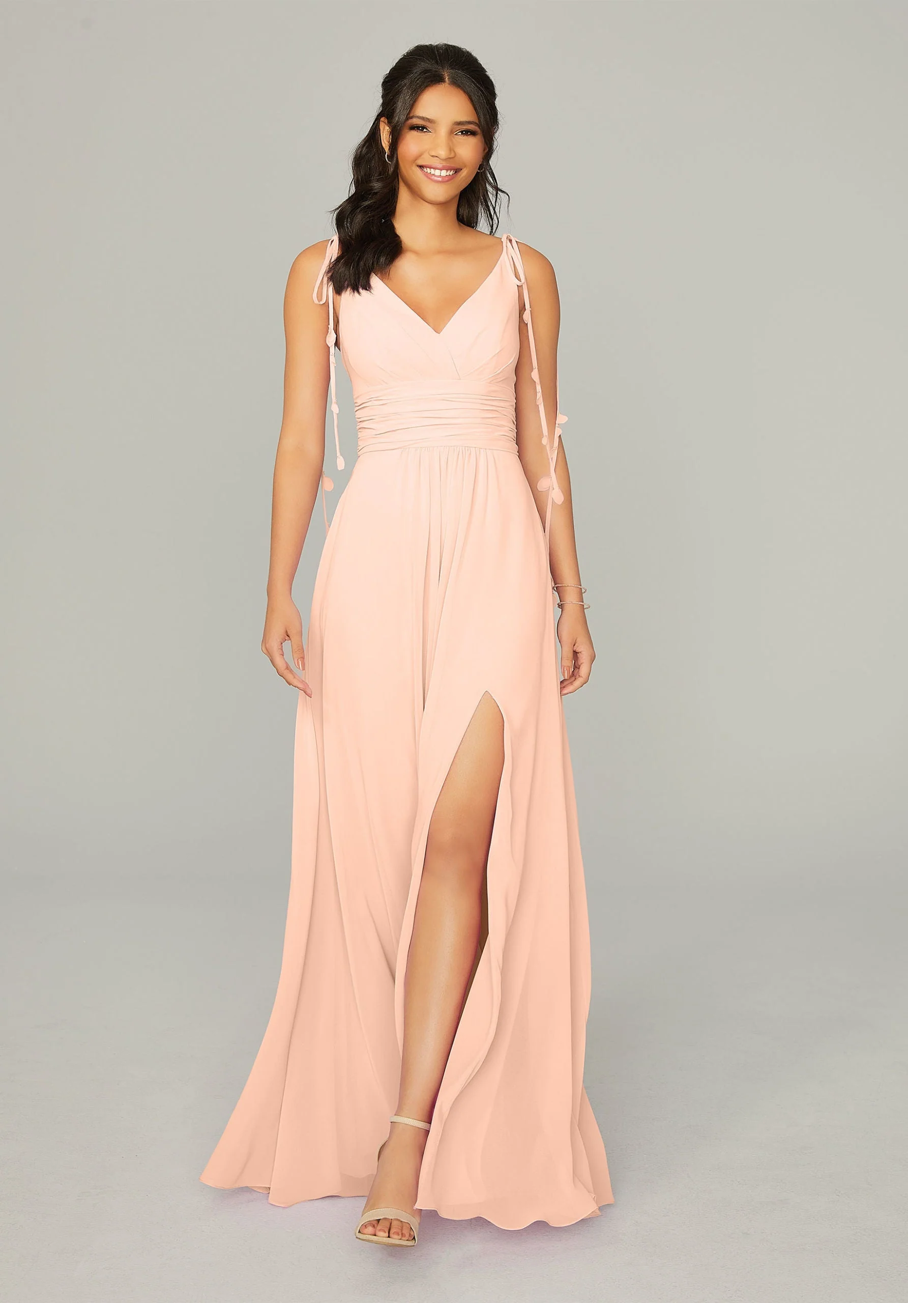 Chiffon Bridesmaid Dress with Tassel Straps - Image 15