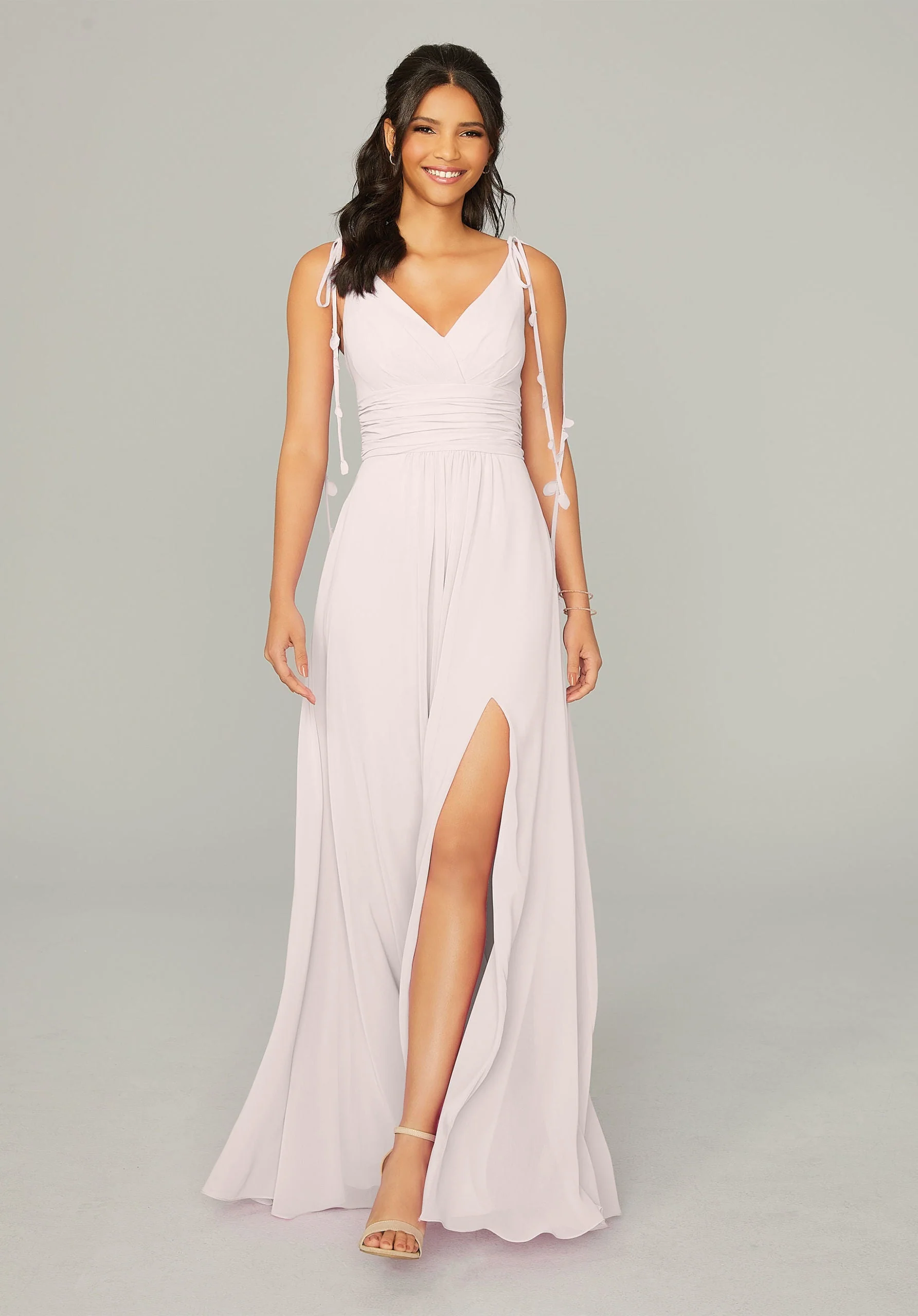 Chiffon Bridesmaid Dress with Tassel Straps - Image 26