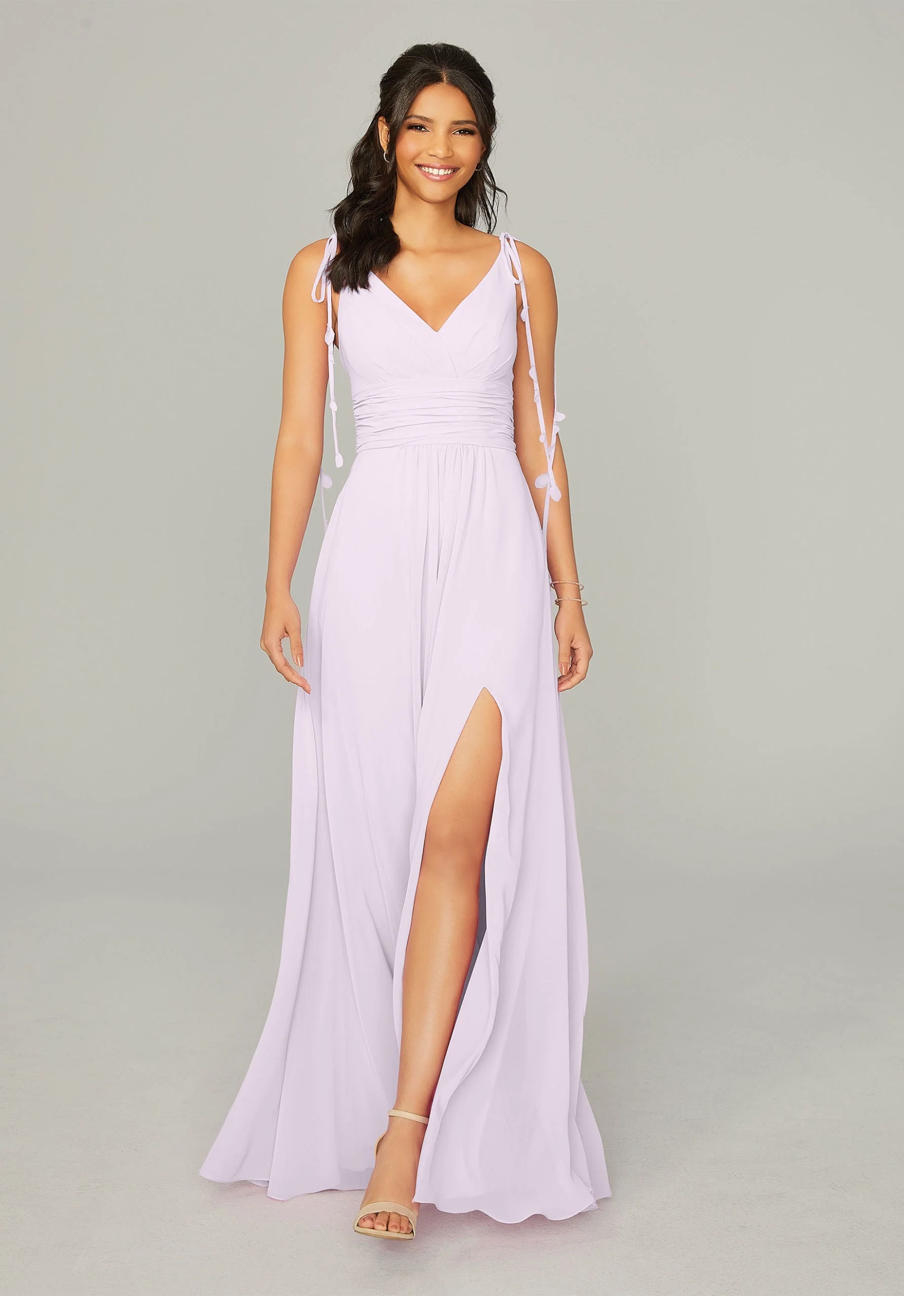 Chiffon Bridesmaid Dress with Tassel Straps - Image 53