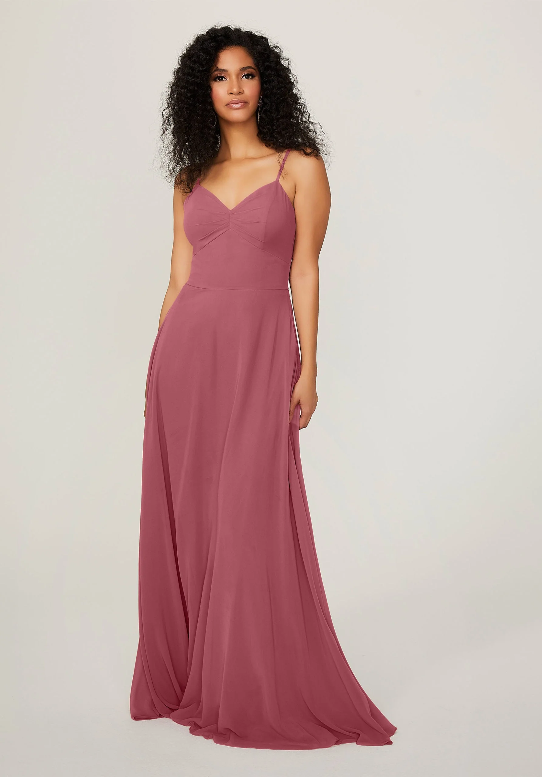 Chiffon Bridesmaid Dress with Tie Back Keyhole - Image 17