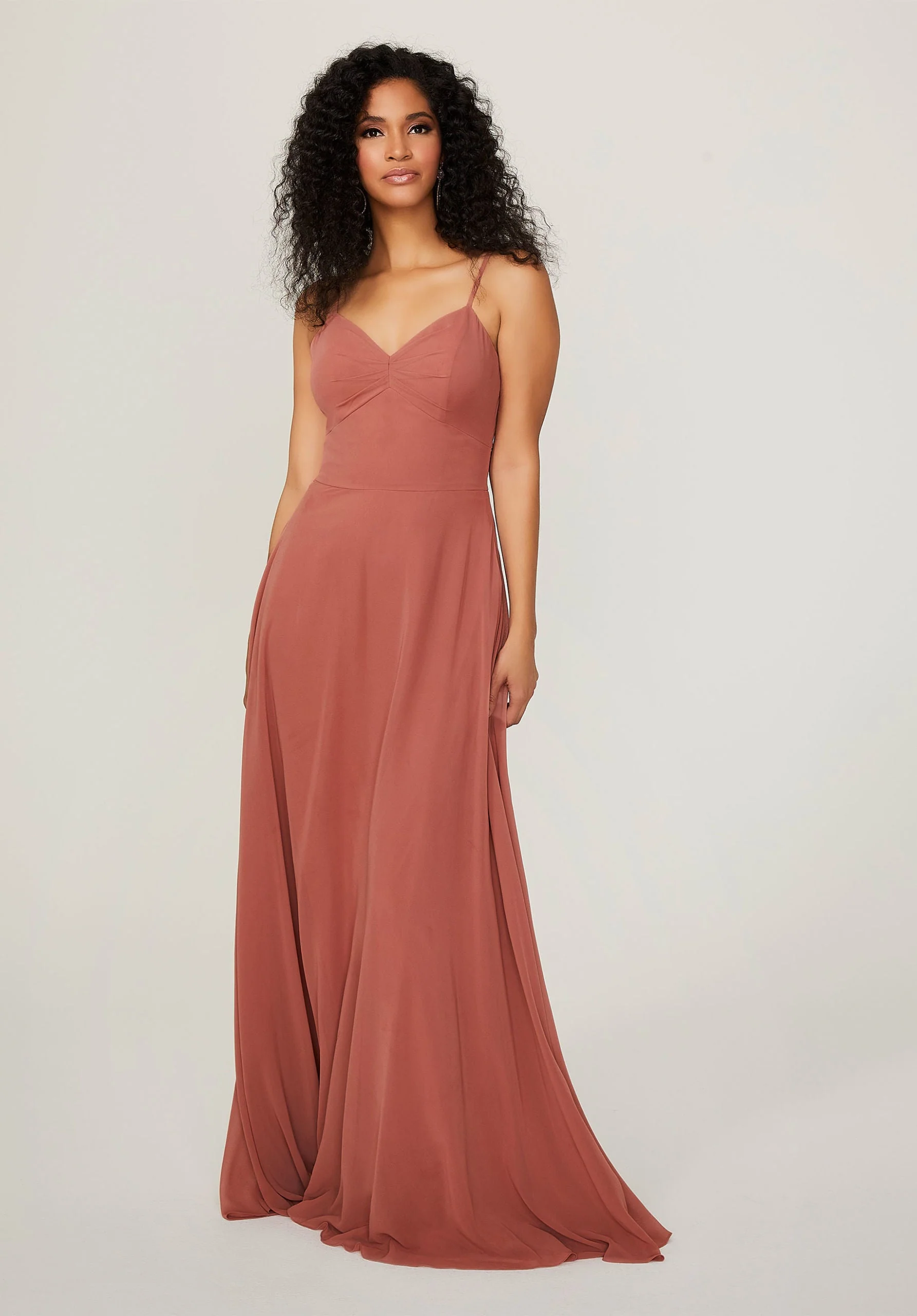 Chiffon Bridesmaid Dress with Tie Back Keyhole - Image 24