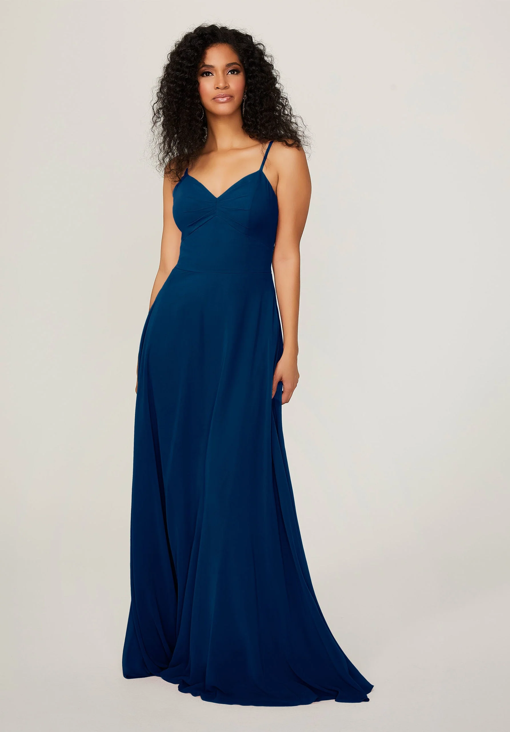 Chiffon Bridesmaid Dress with Tie Back Keyhole - Image 35